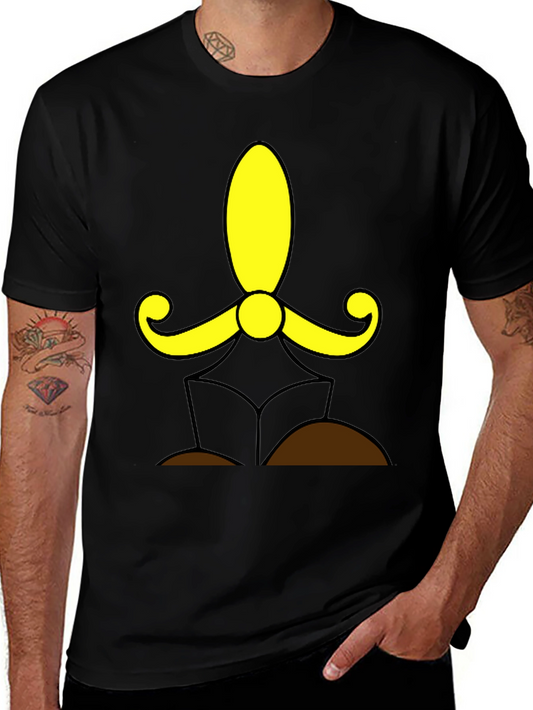 Stylized Sword Graphic Tee - Black Cotton Blend Shirt