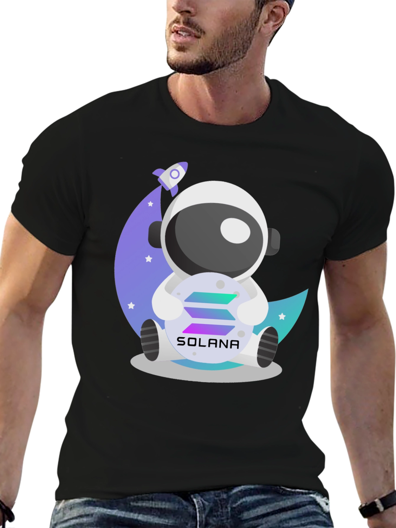 Solana Astronaut Graphic Tee - Crypto Moonshot