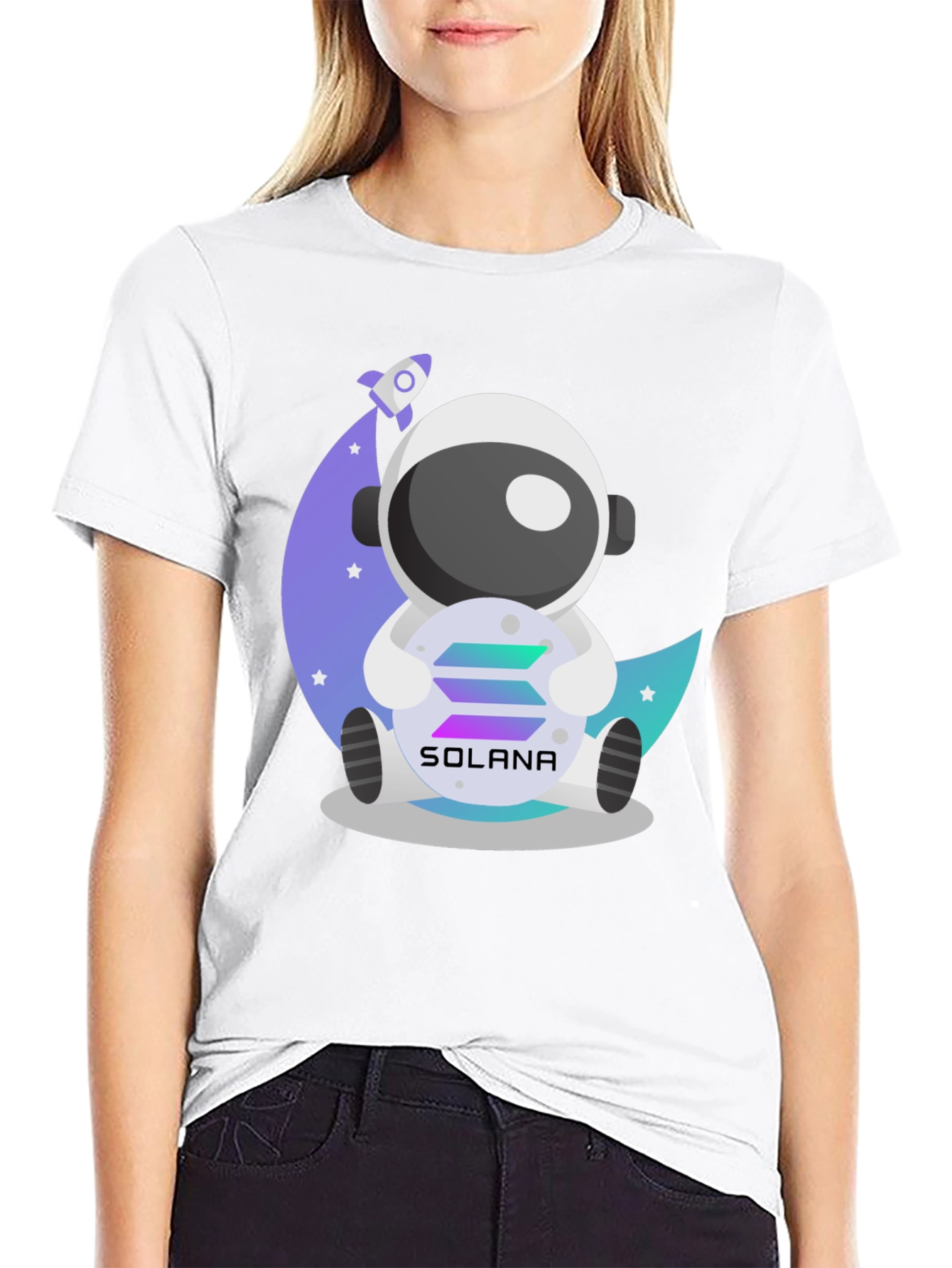 Solana Astronaut Graphic Tee - Crypto Moonshot