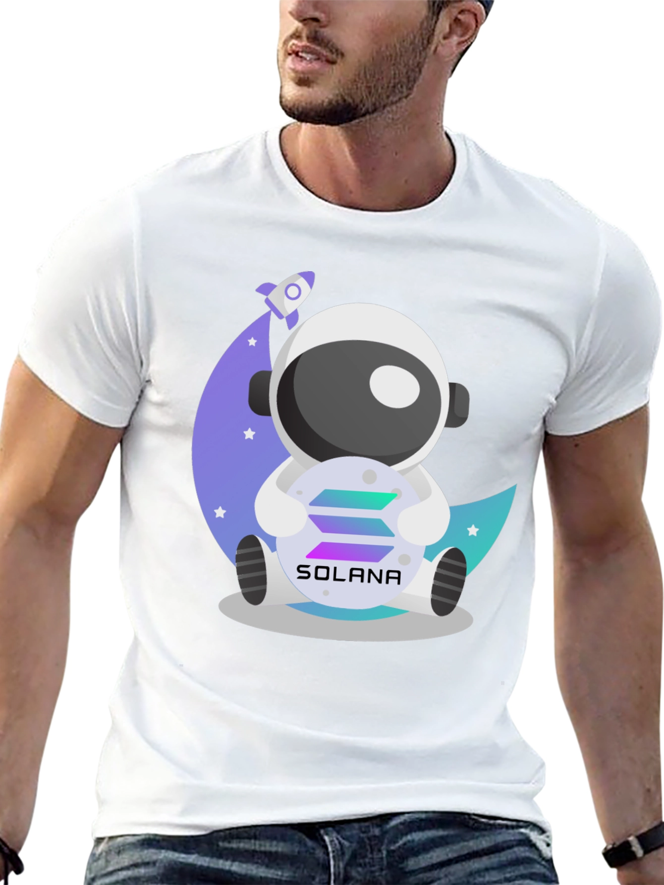 Solana Astronaut Graphic Tee - Crypto Moonshot