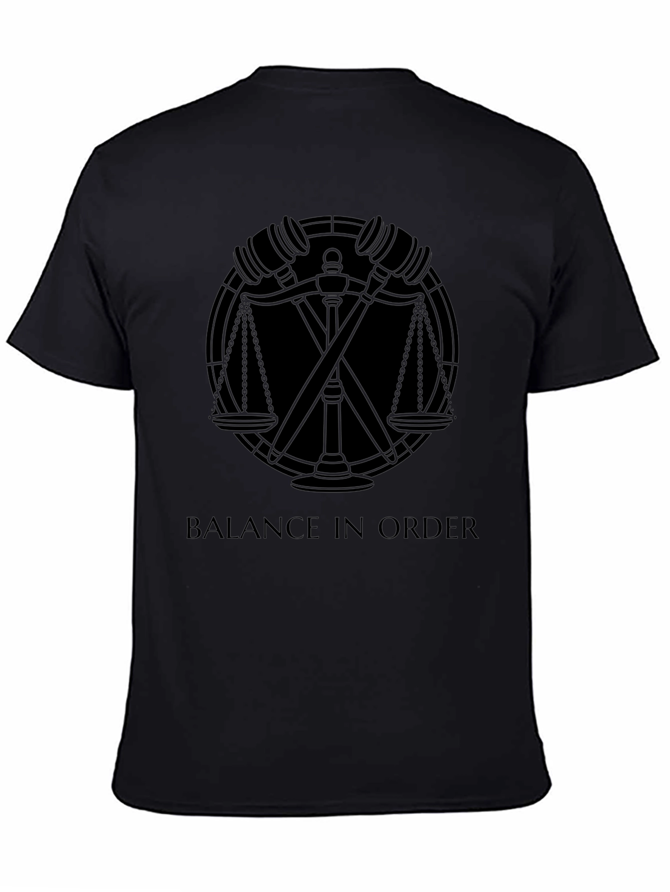 Balance in Order Black Graphic Tee