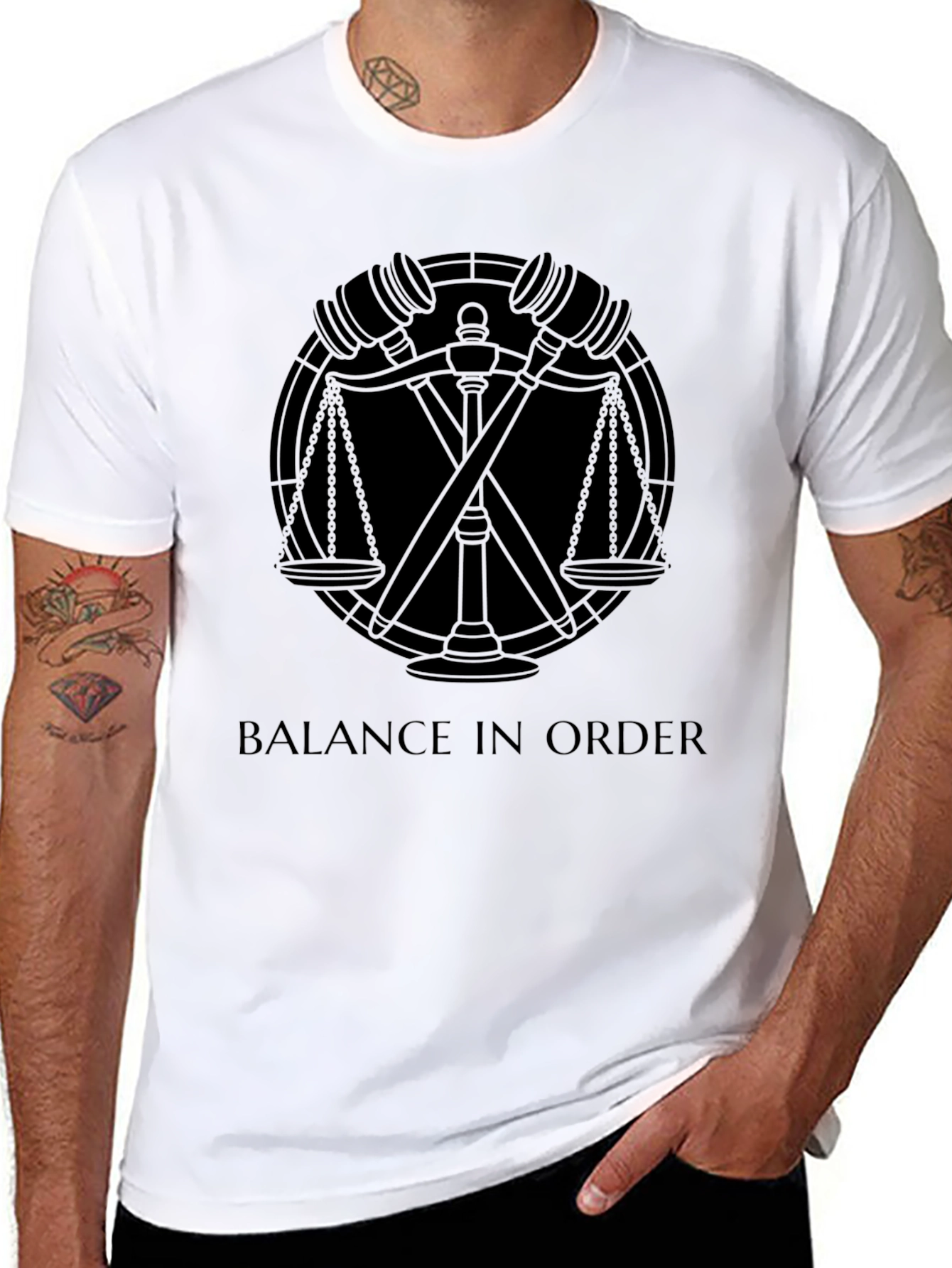 Balance in Order Black Graphic Tee