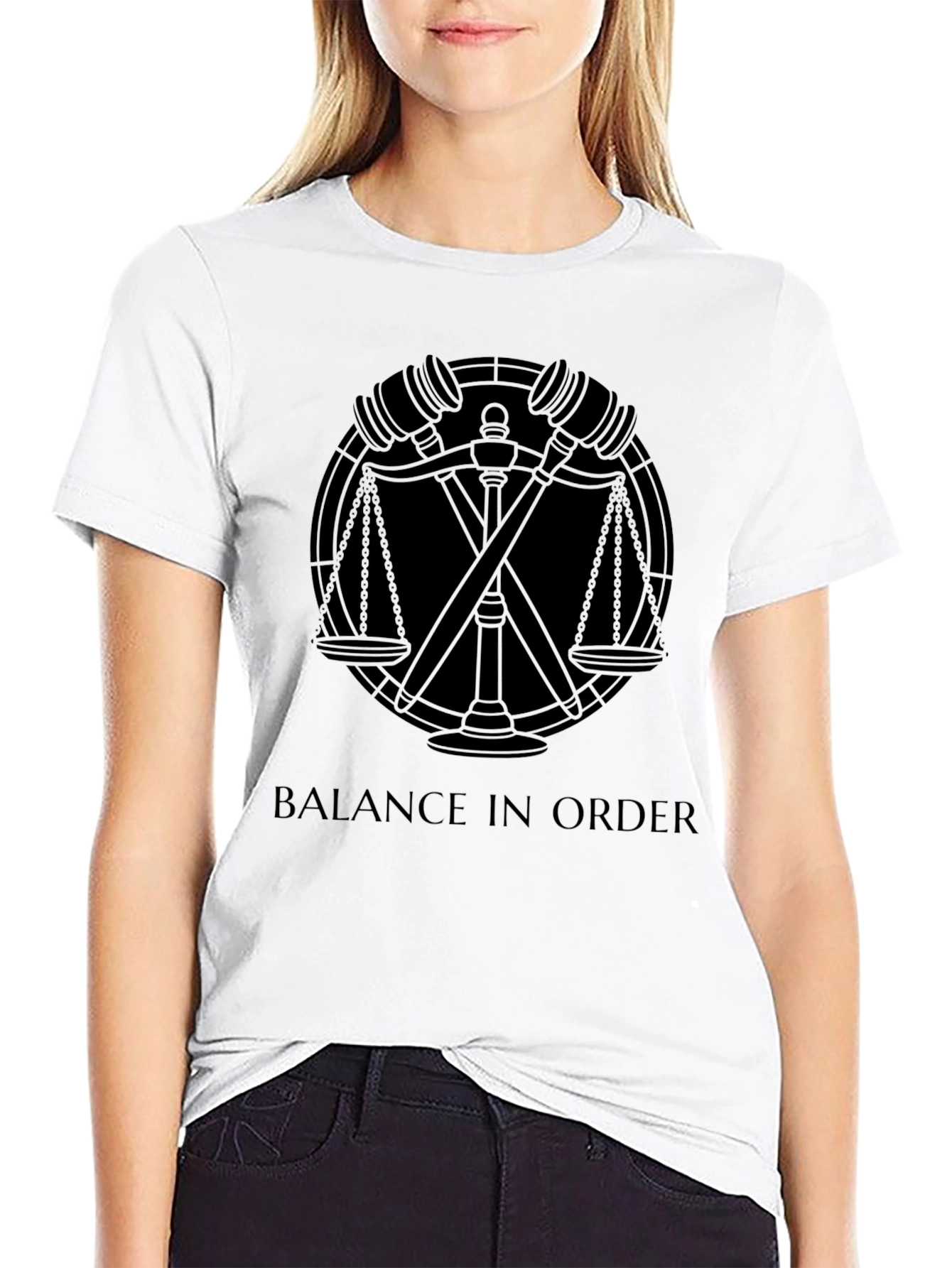 Balance in Order Black Graphic Tee