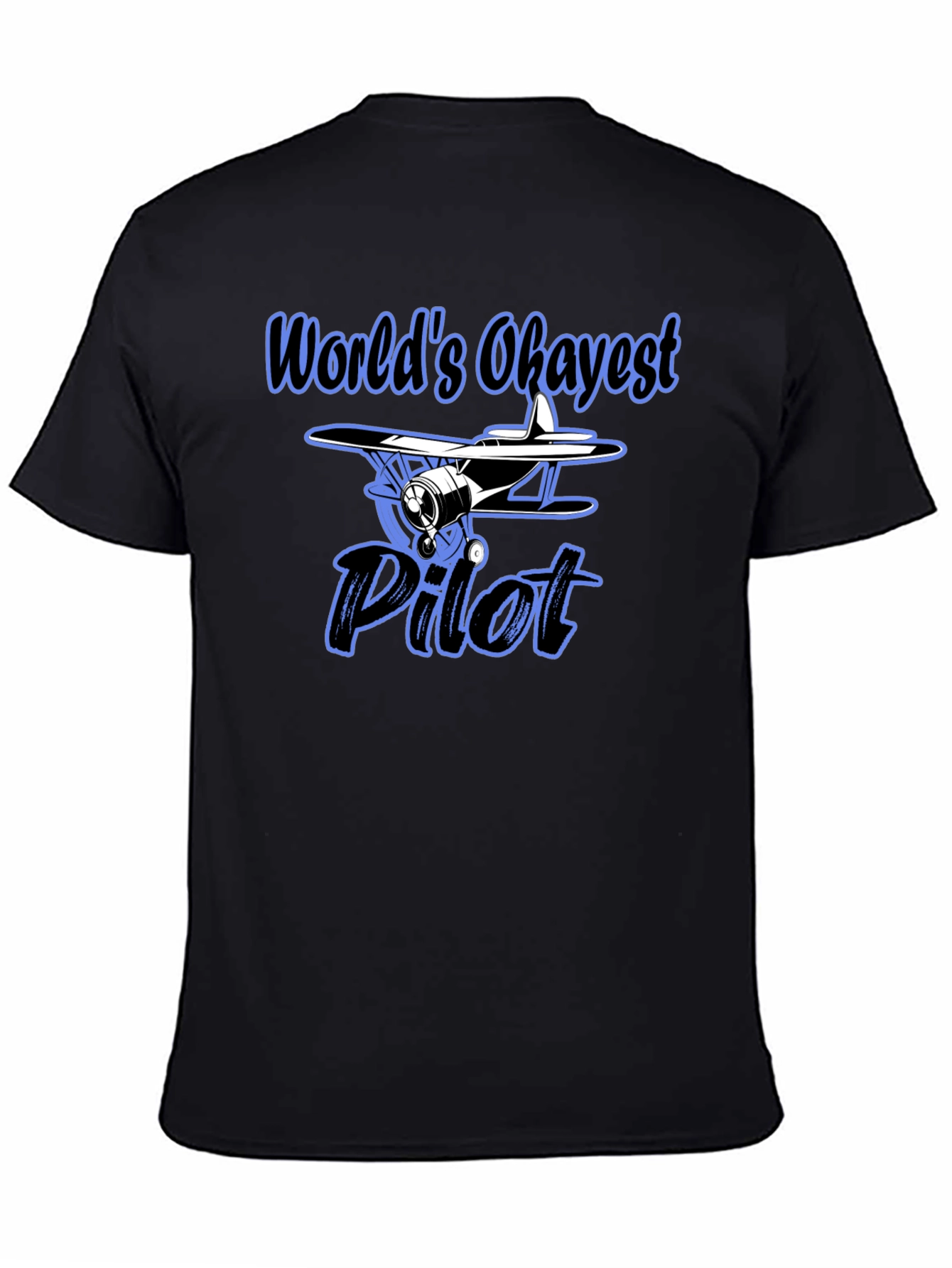 Worlds Okayest Pilot Black T-Shirt
