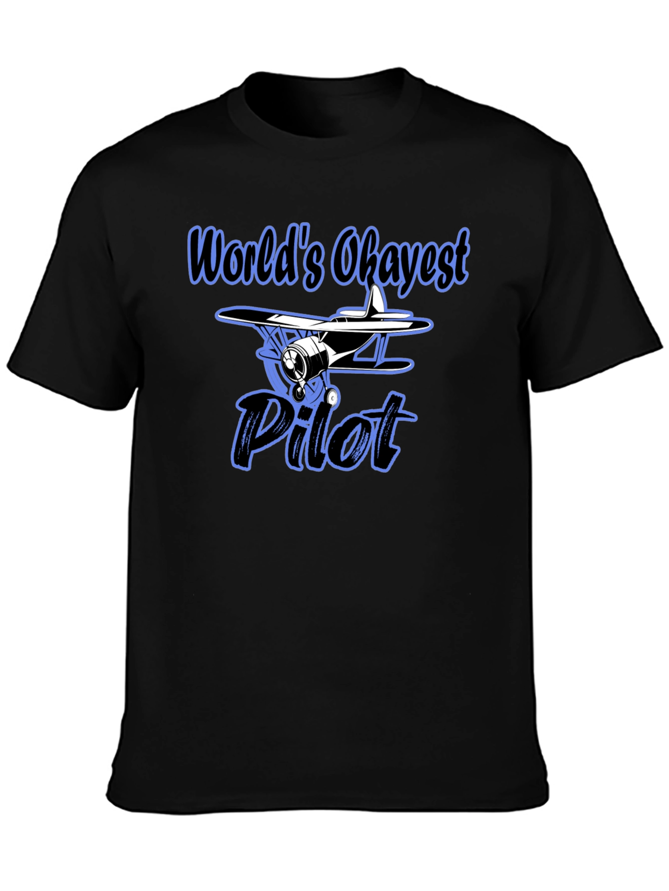 Worlds Okayest Pilot Black T-Shirt
