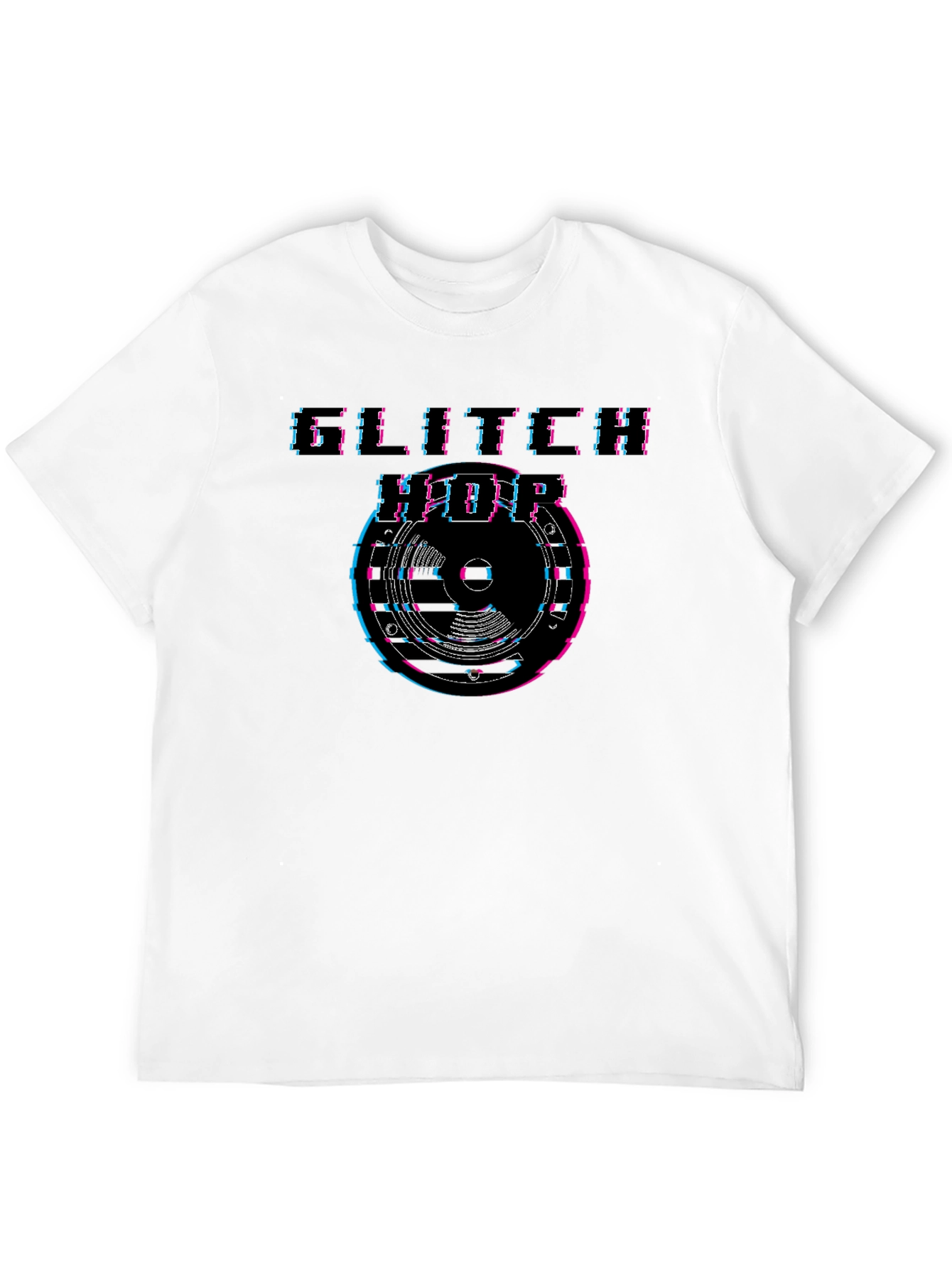 Glitch Hop Graphic T-Shirt - Black Crew Neck Tee
