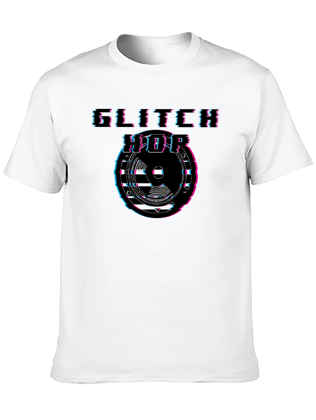 Glitch Hop Graphic T-Shirt - Black Crew Neck Tee