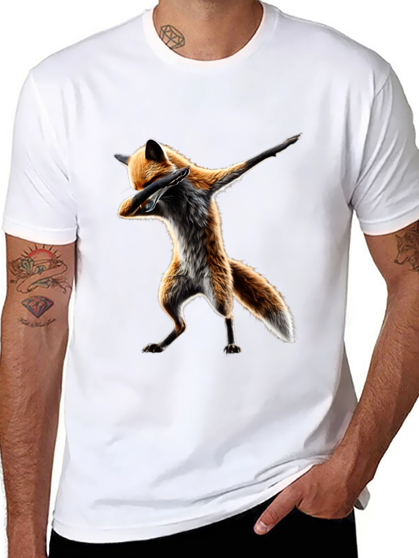 Dabbing Fox Graphic Tee - Black T-Shirt