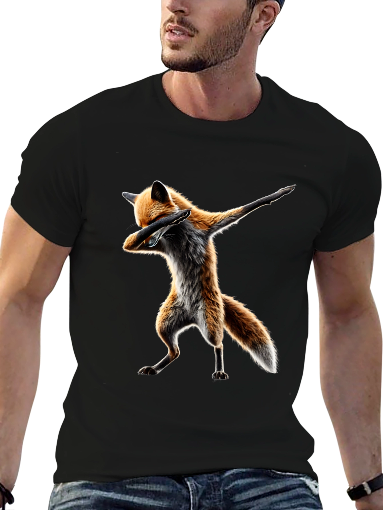Dabbing Fox Graphic Tee - Black T-Shirt