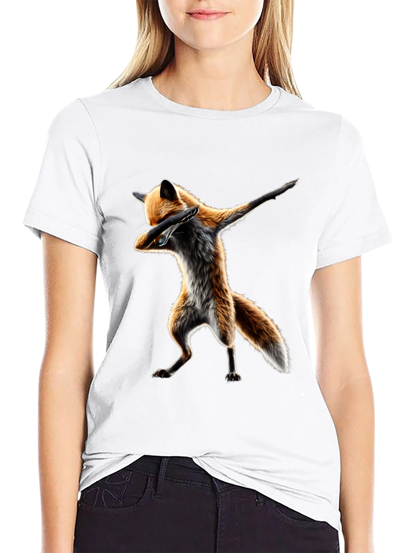 Dabbing Fox Graphic Tee - Black T-Shirt