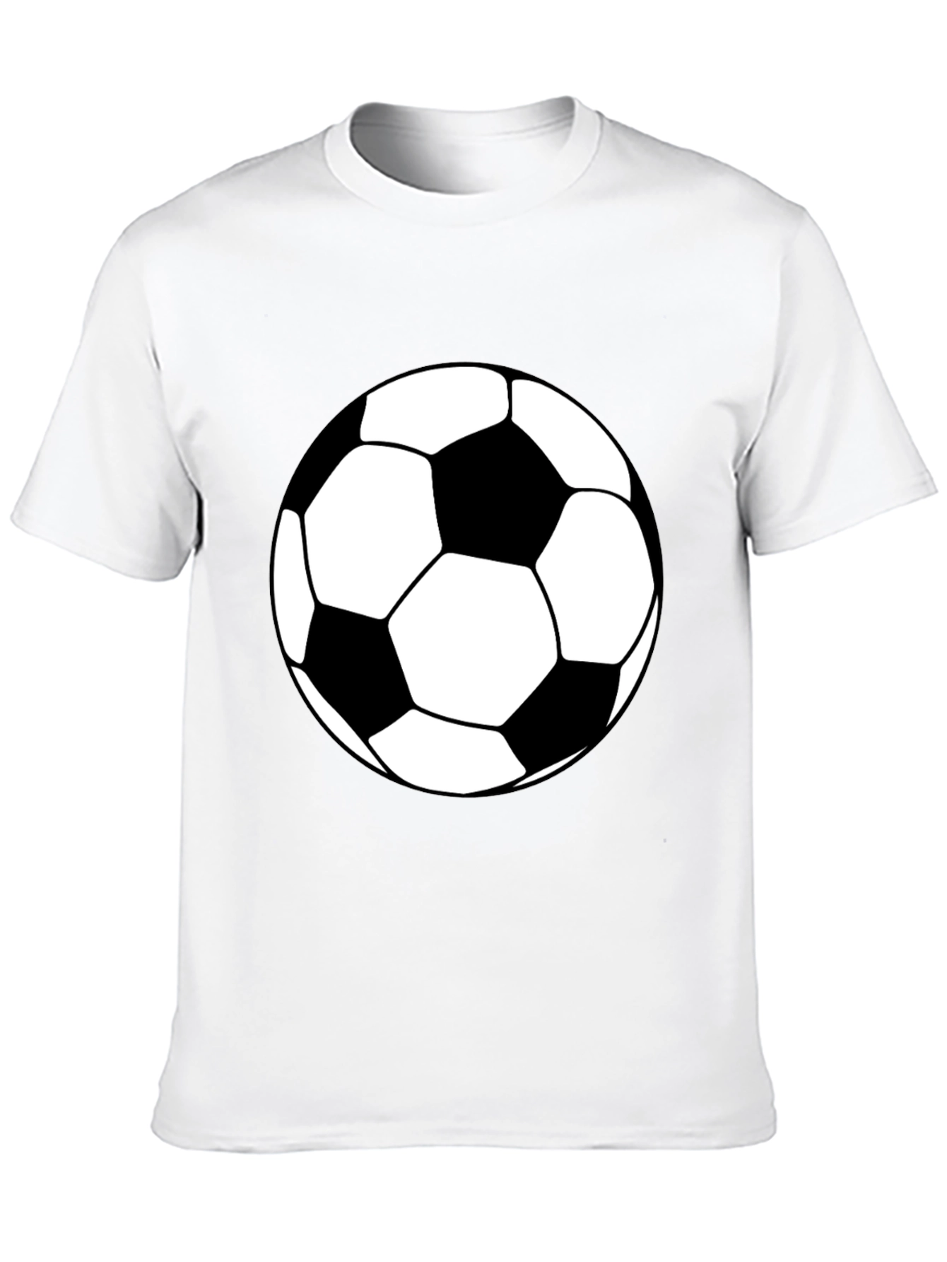 Soccer Ball Graphic Tee - Black Cotton T-Shirt