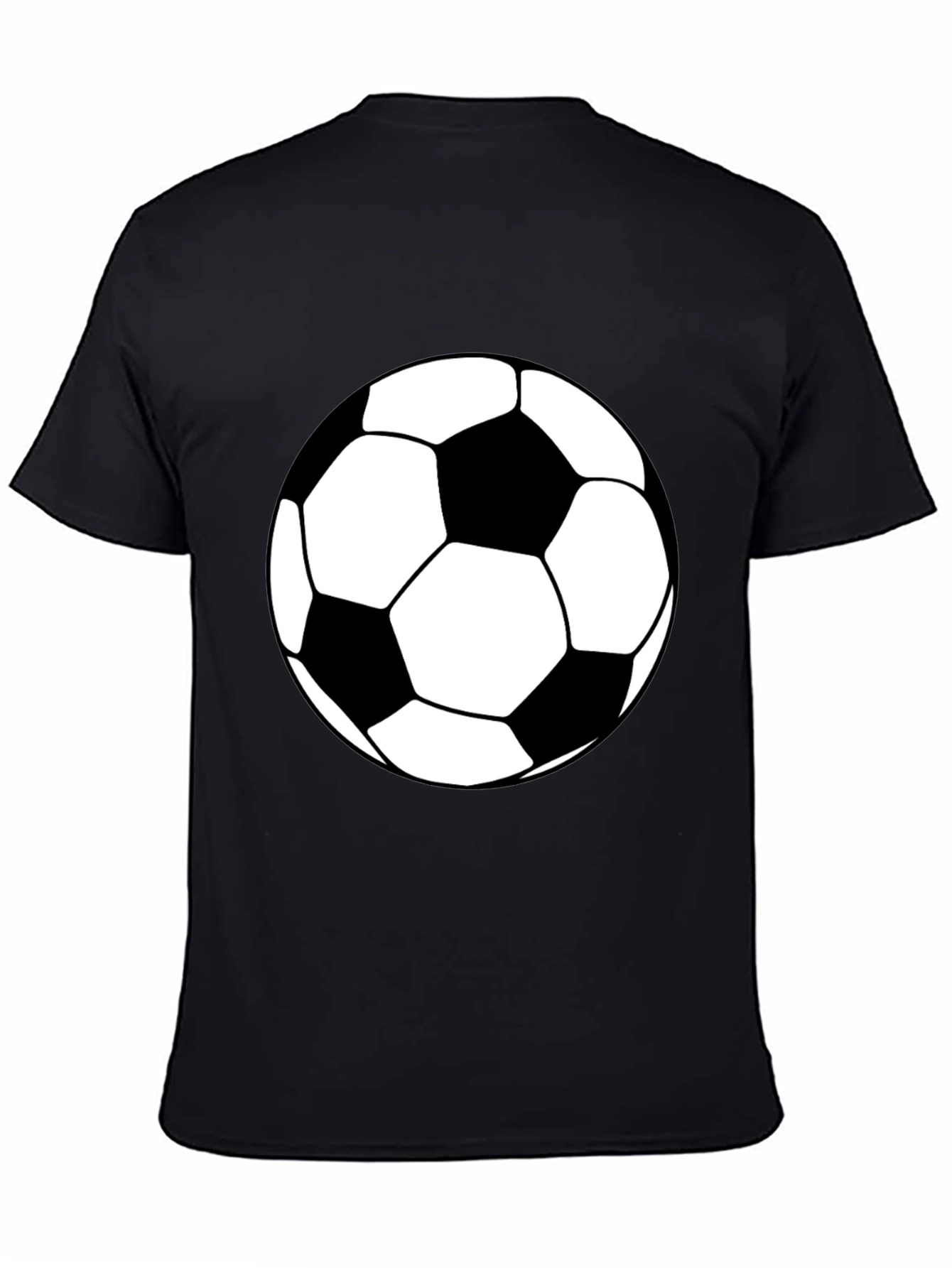 Soccer Ball Graphic Tee - Black Cotton T-Shirt