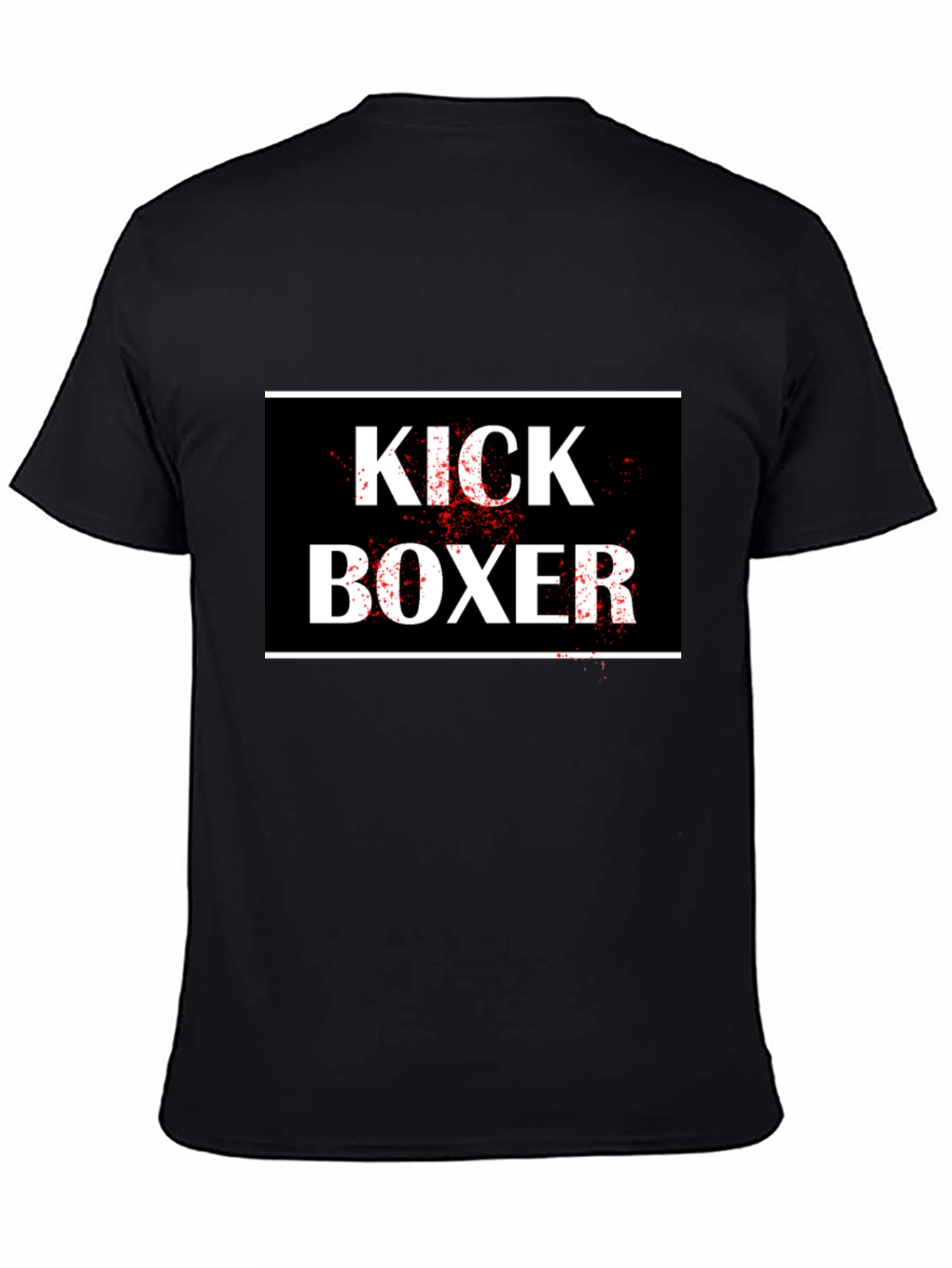 Kick Boxer Graphic Tee - Black Cotton T-Shirt