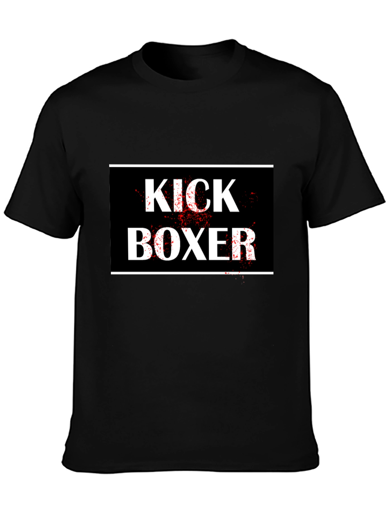 Kick Boxer Graphic Tee - Black Cotton T-Shirt