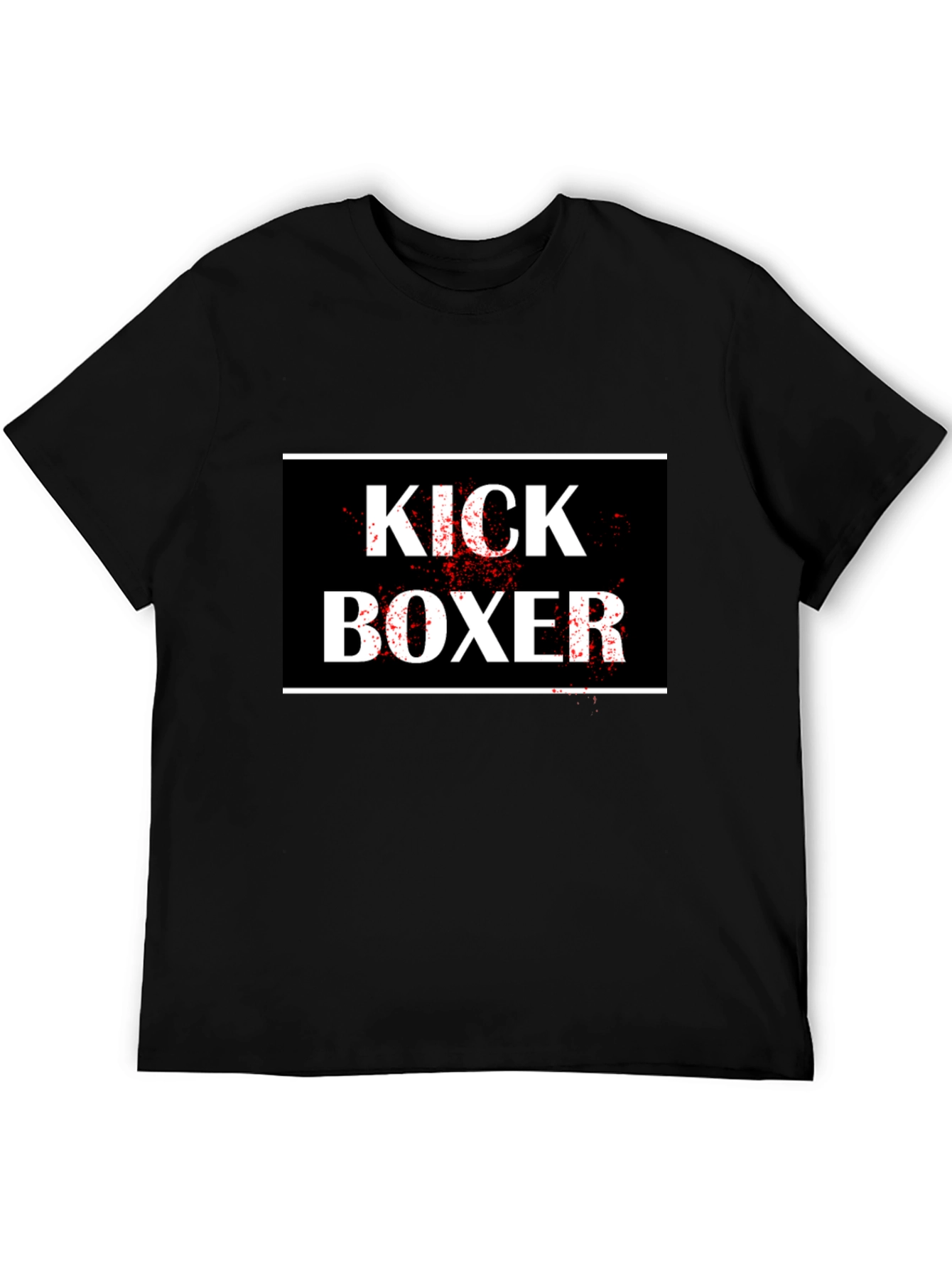 Kick Boxer Graphic Tee - Black Cotton T-Shirt