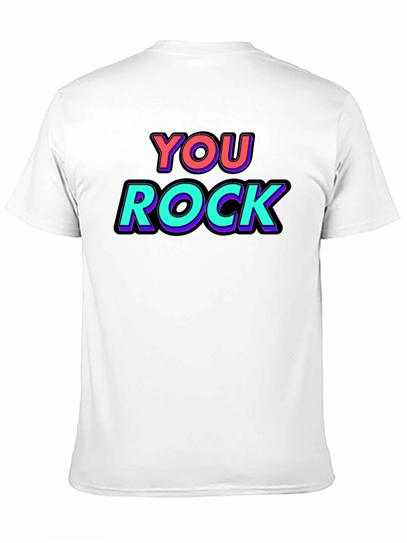 You Rock Graphic Tee - Black Crew Neck T-Shirt