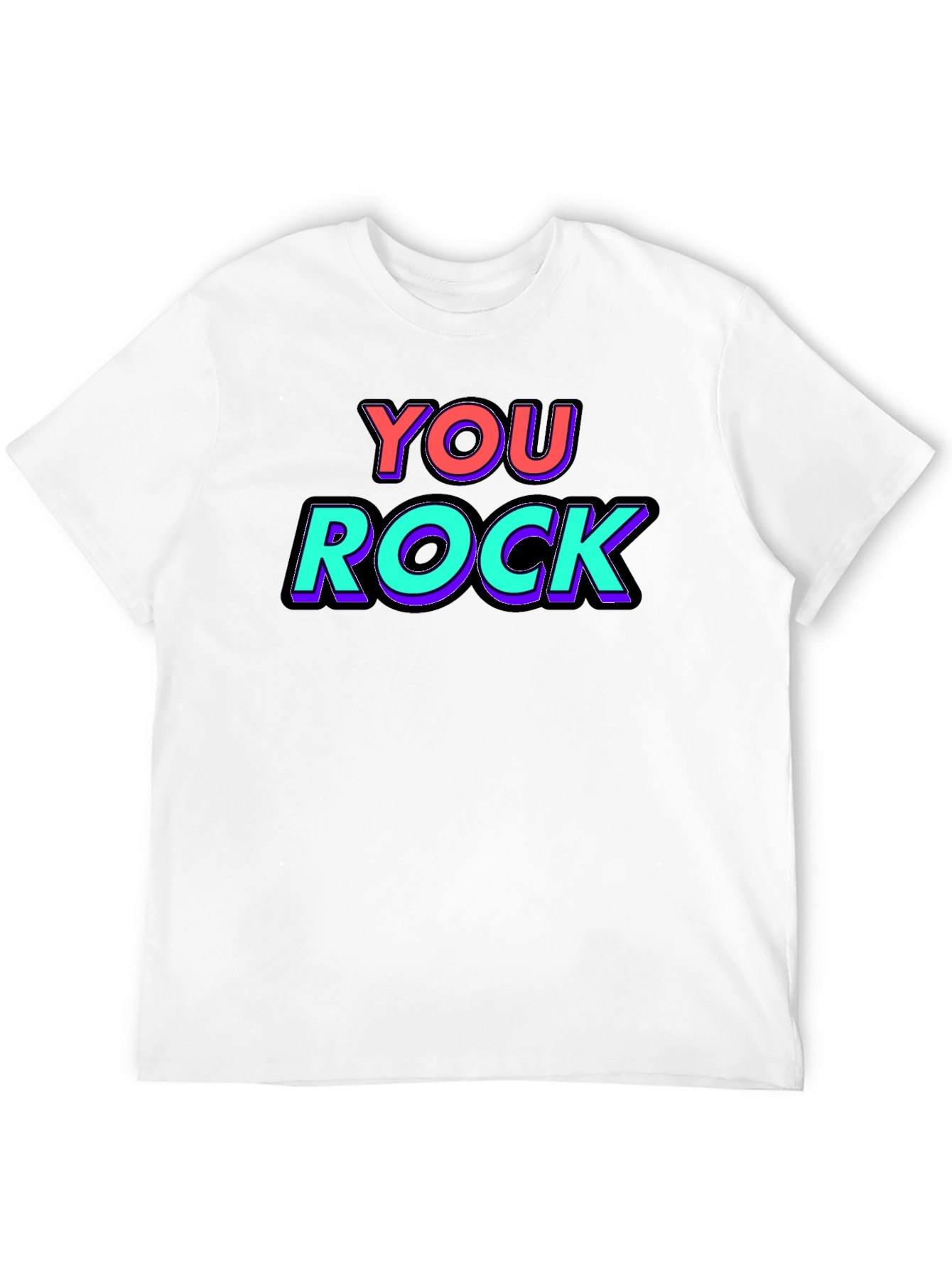 You Rock Graphic Tee - Black Crew Neck T-Shirt