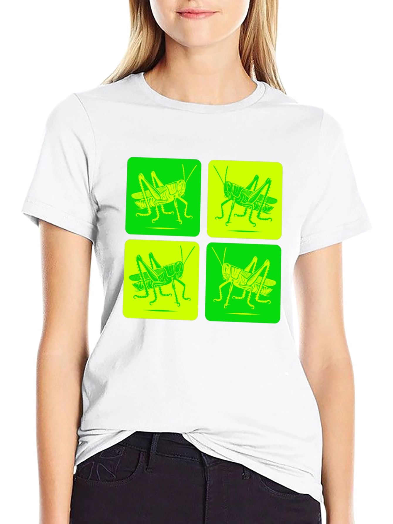Grasshopper Pop Art Black T-Shirt