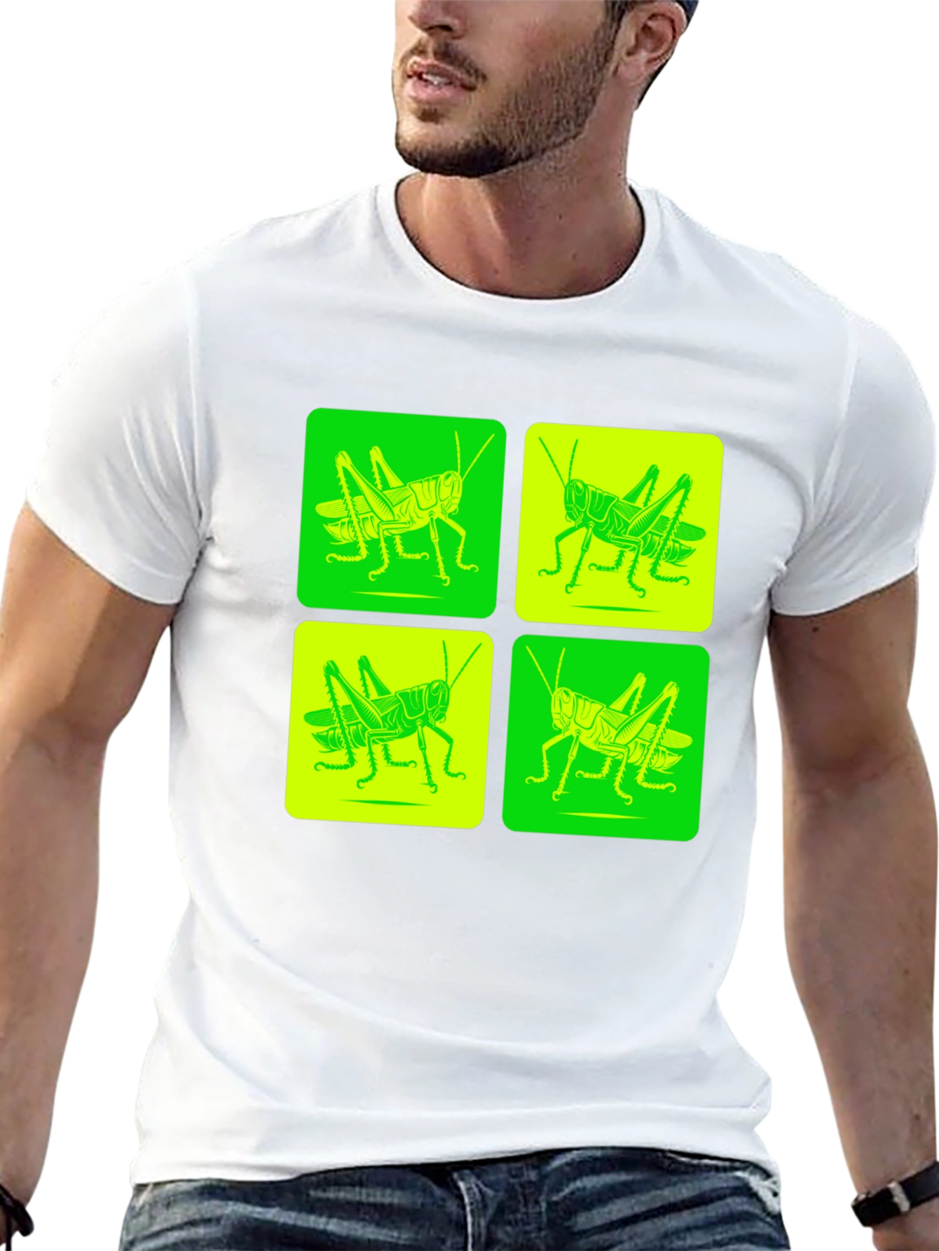 Grasshopper Pop Art Black T-Shirt