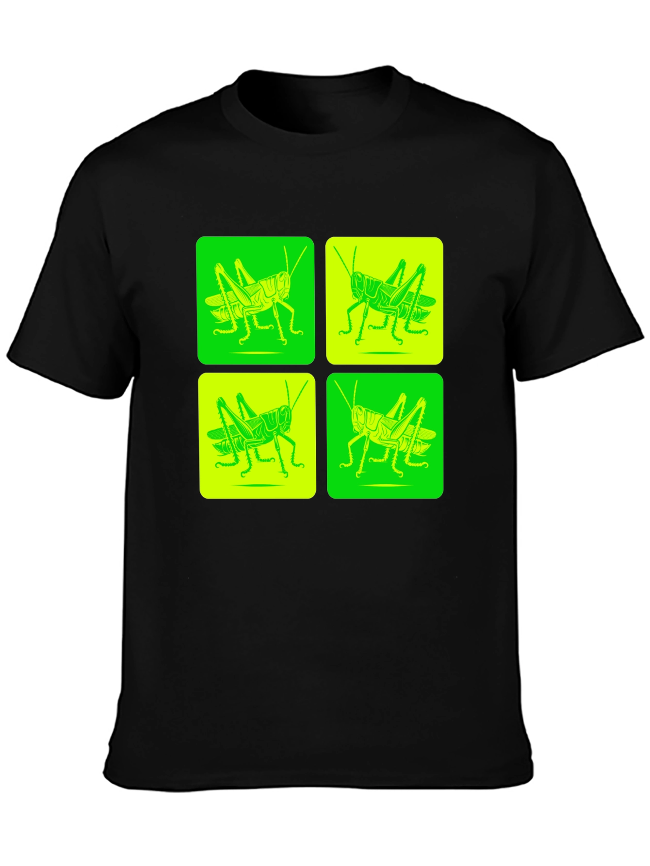 Grasshopper Pop Art Black T-Shirt