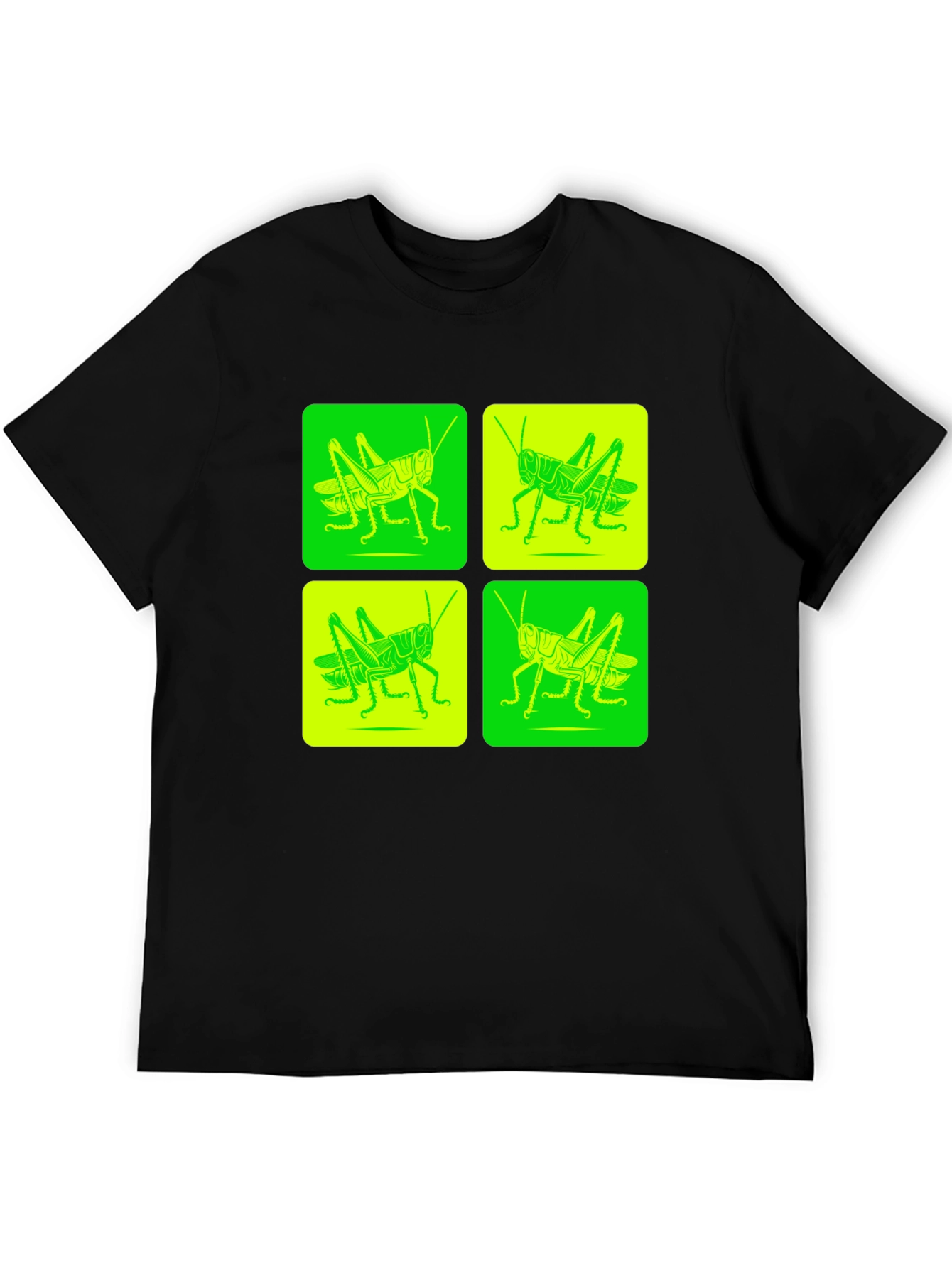 Grasshopper Pop Art Black T-Shirt
