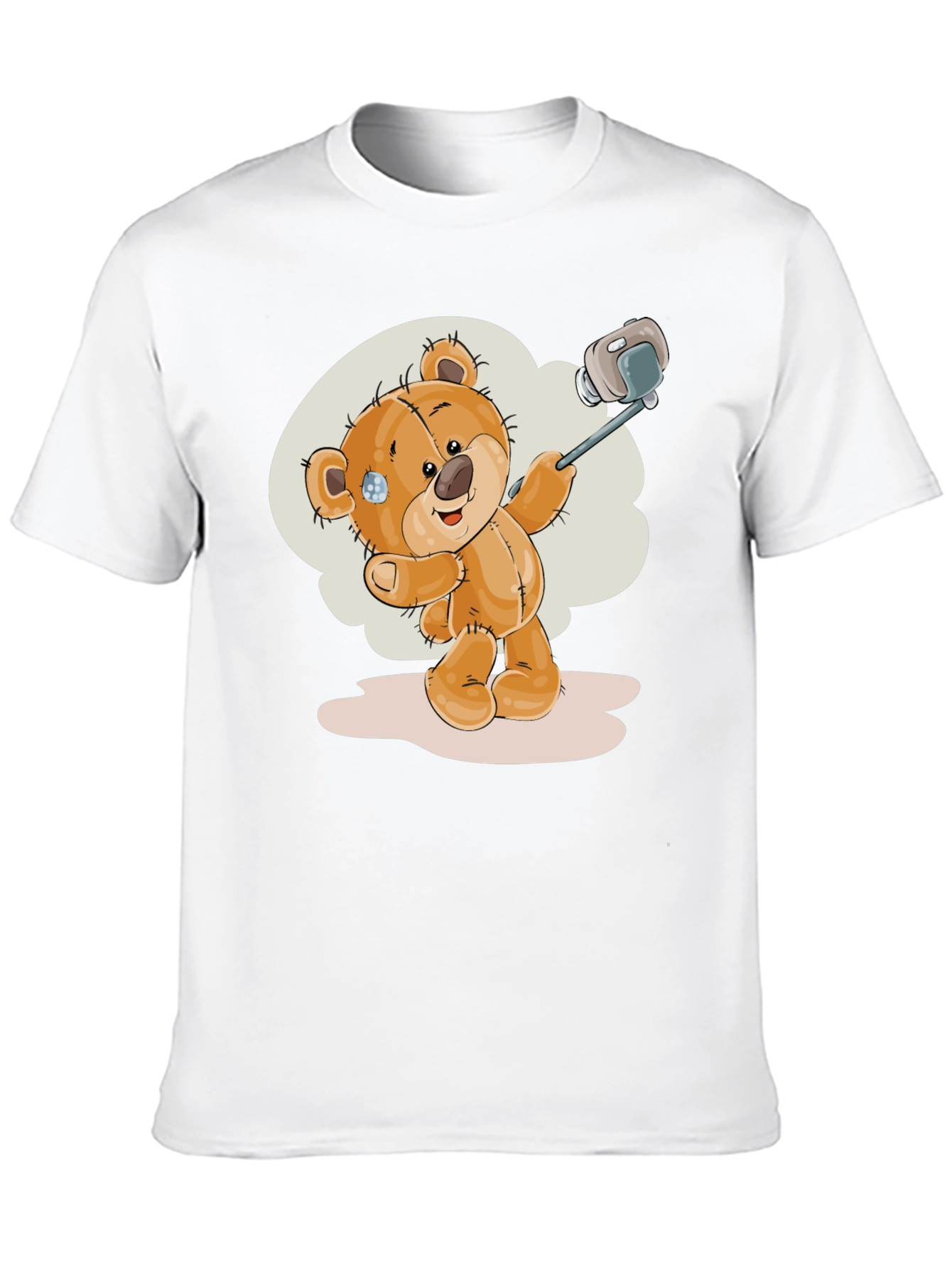 Teddy Bear Selfie T-Shirt - Black Cotton Tee