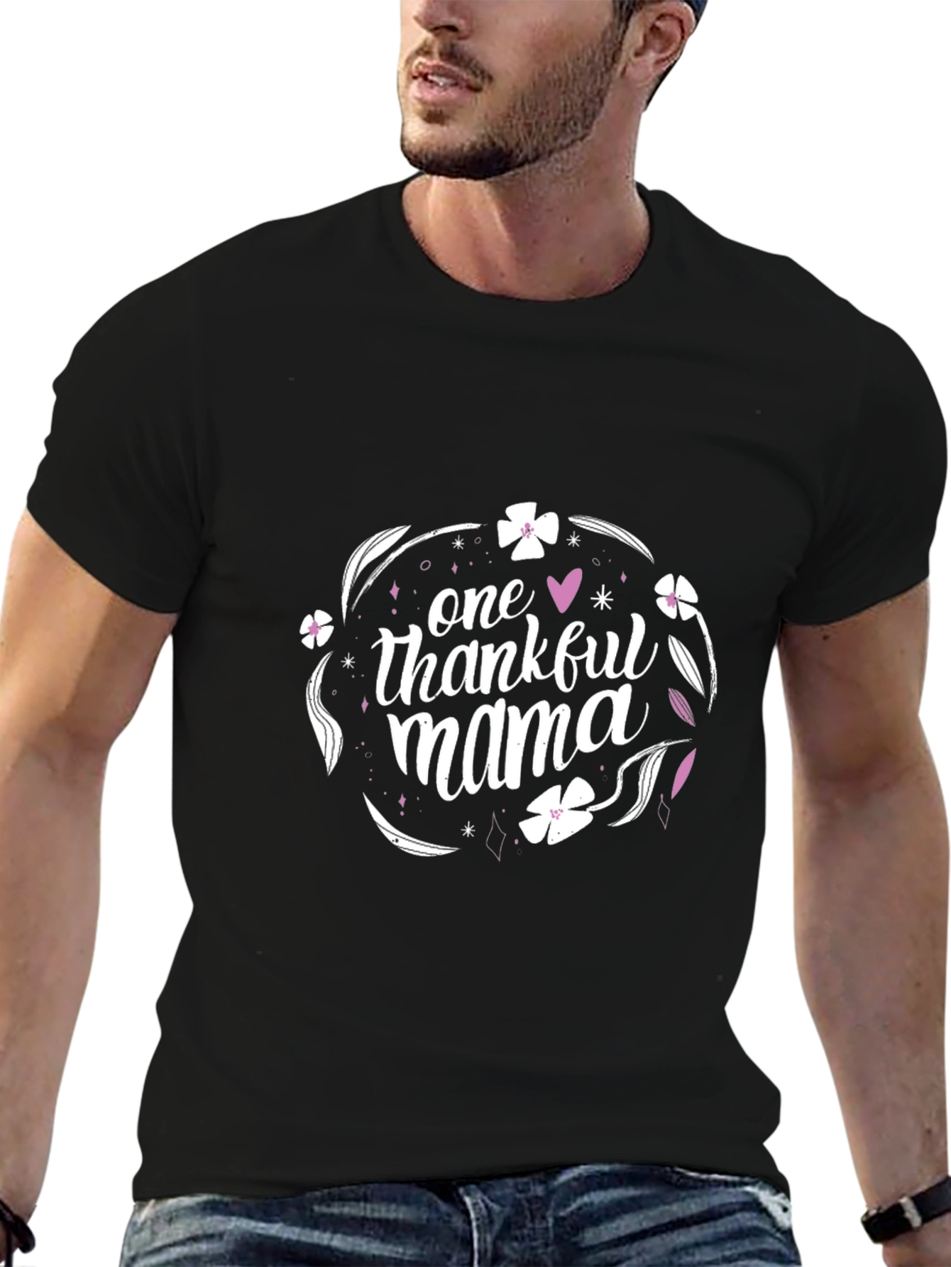 Thankful Mama Black T-Shirt