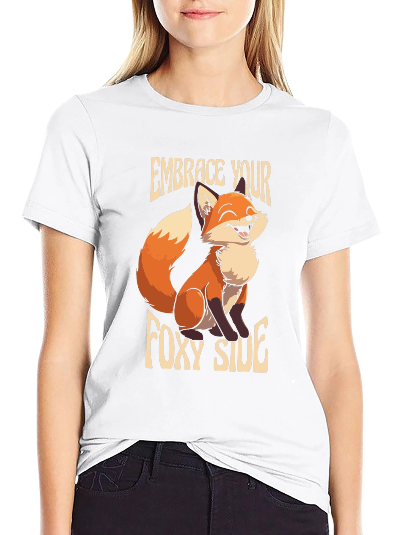 Embrace Your Foxy Side Black Graphic Tee