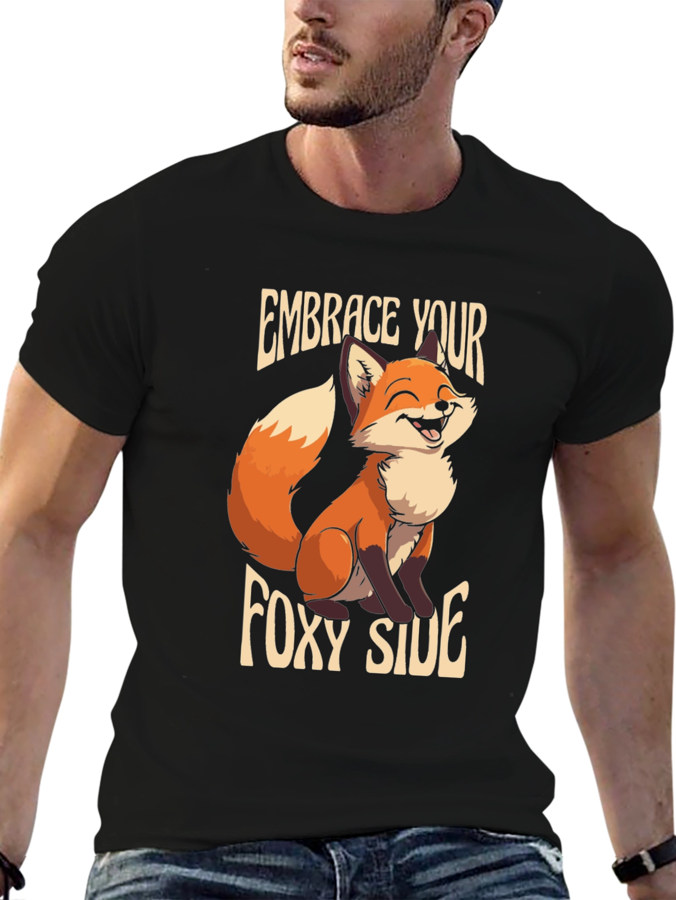 Embrace Your Foxy Side Black Graphic Tee