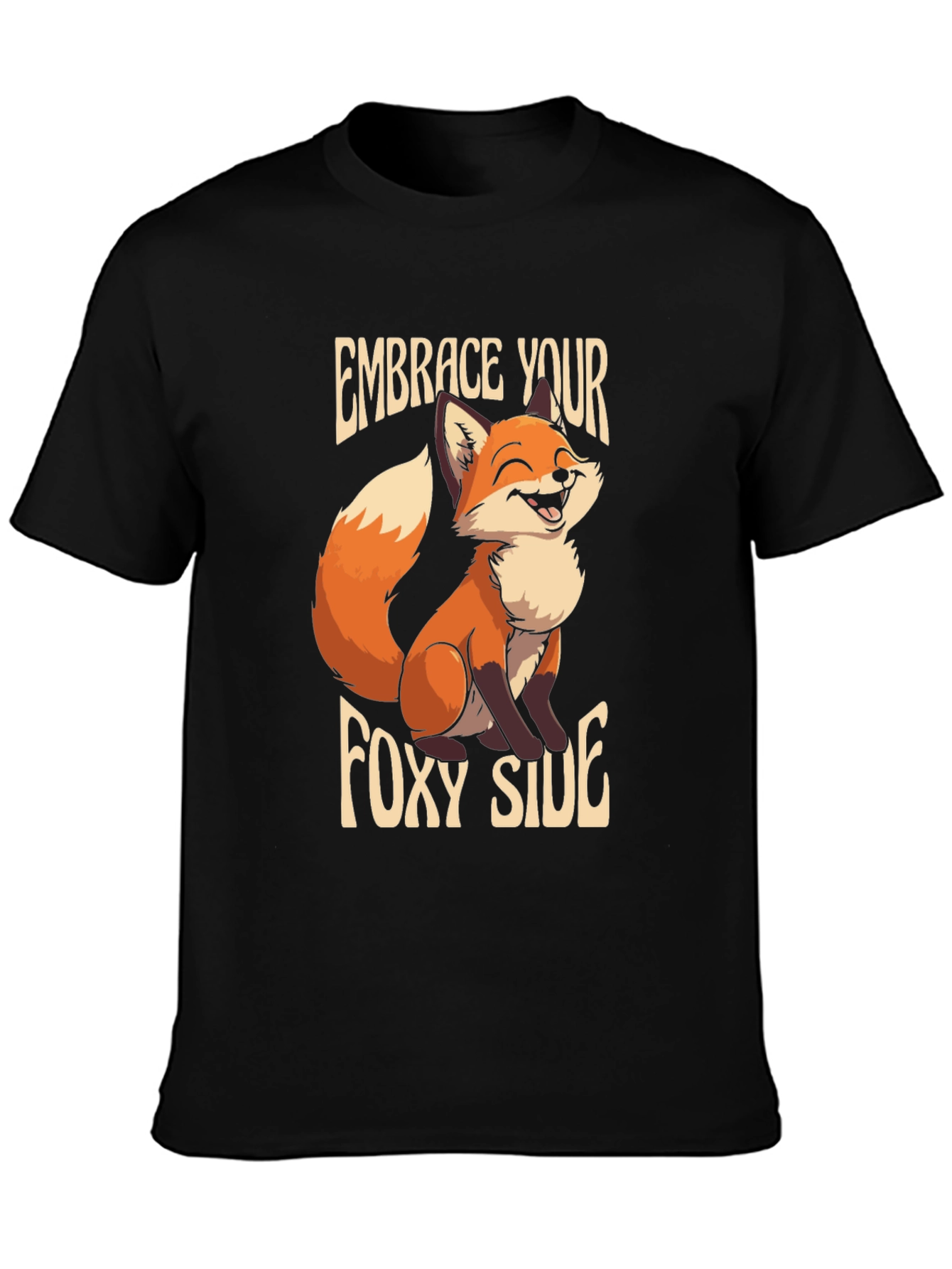 Embrace Your Foxy Side Black Graphic Tee