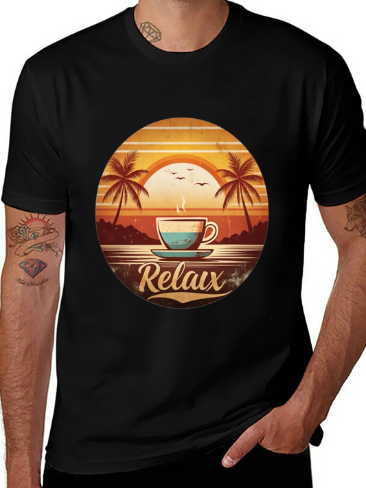Relax Tropical Sunset Coffee T-Shirt