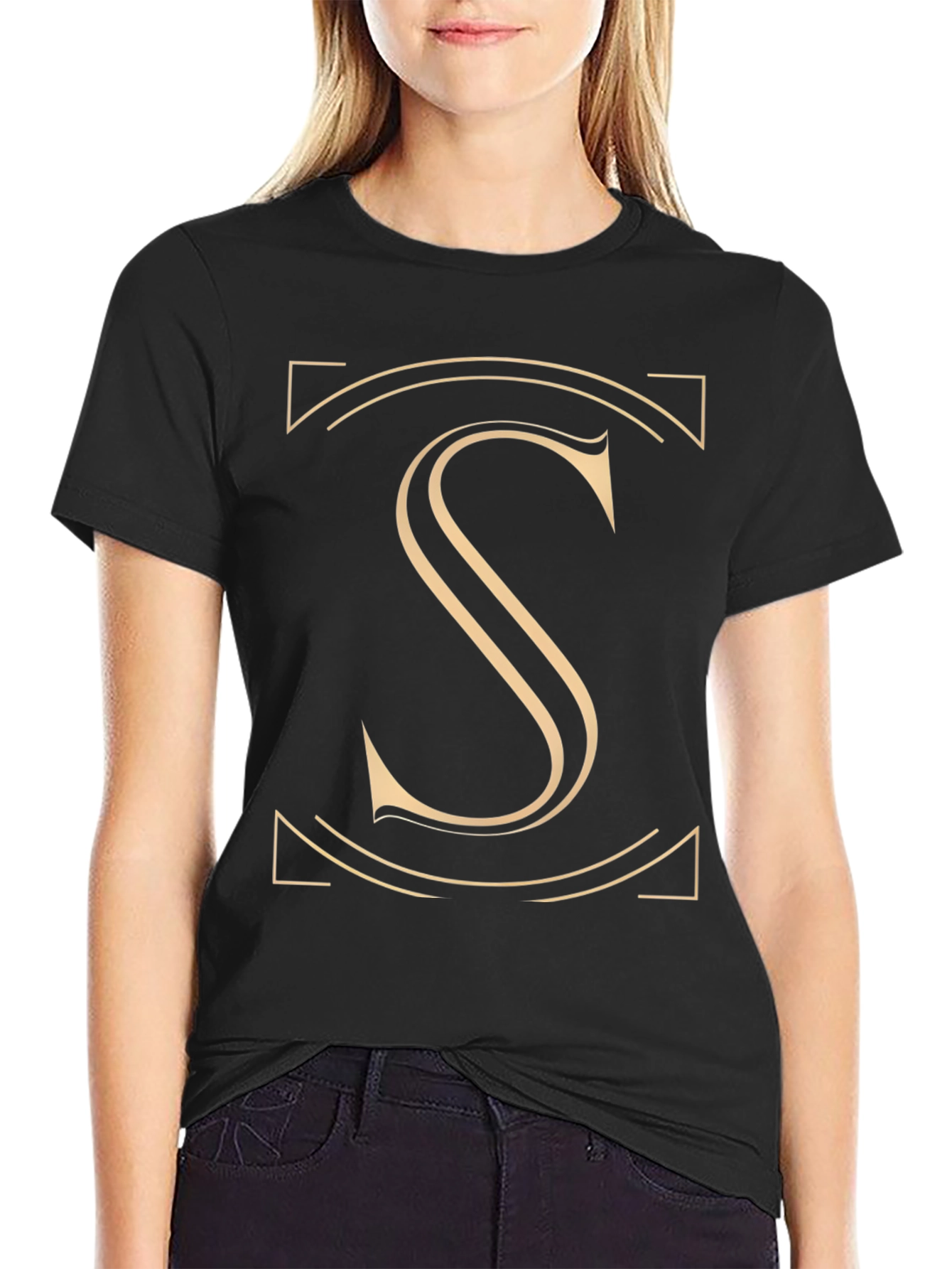 Elegant Initial S Graphic T-Shirt - Stylish Design
