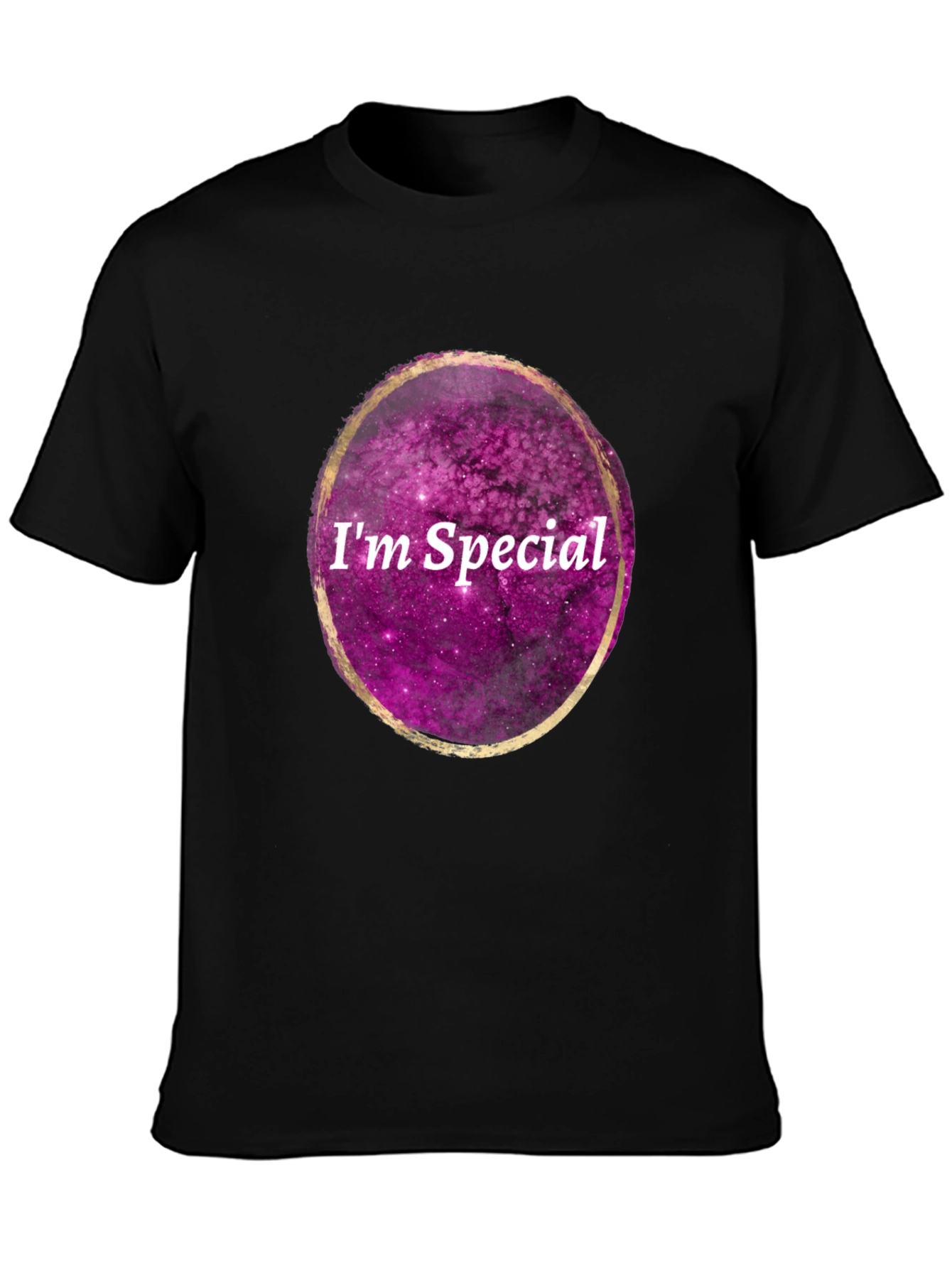 Im Special Galaxy Print Black T-Shirt