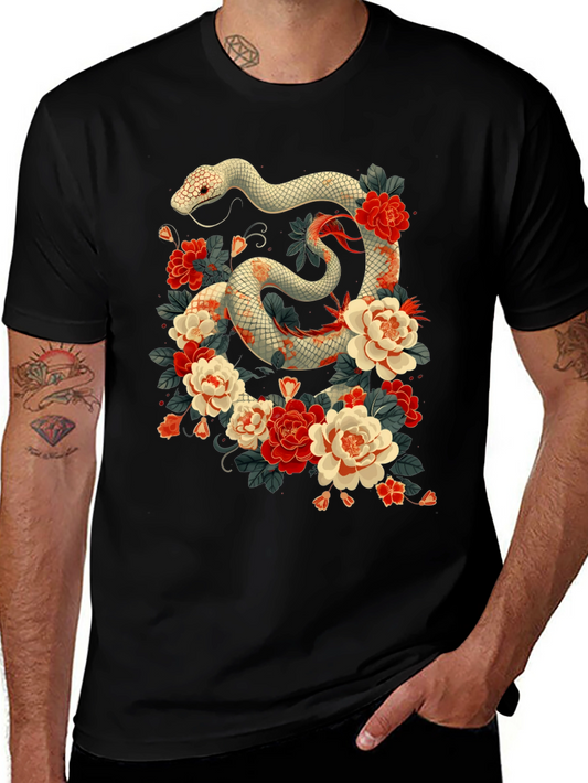 Snake Floral Graphic Tee