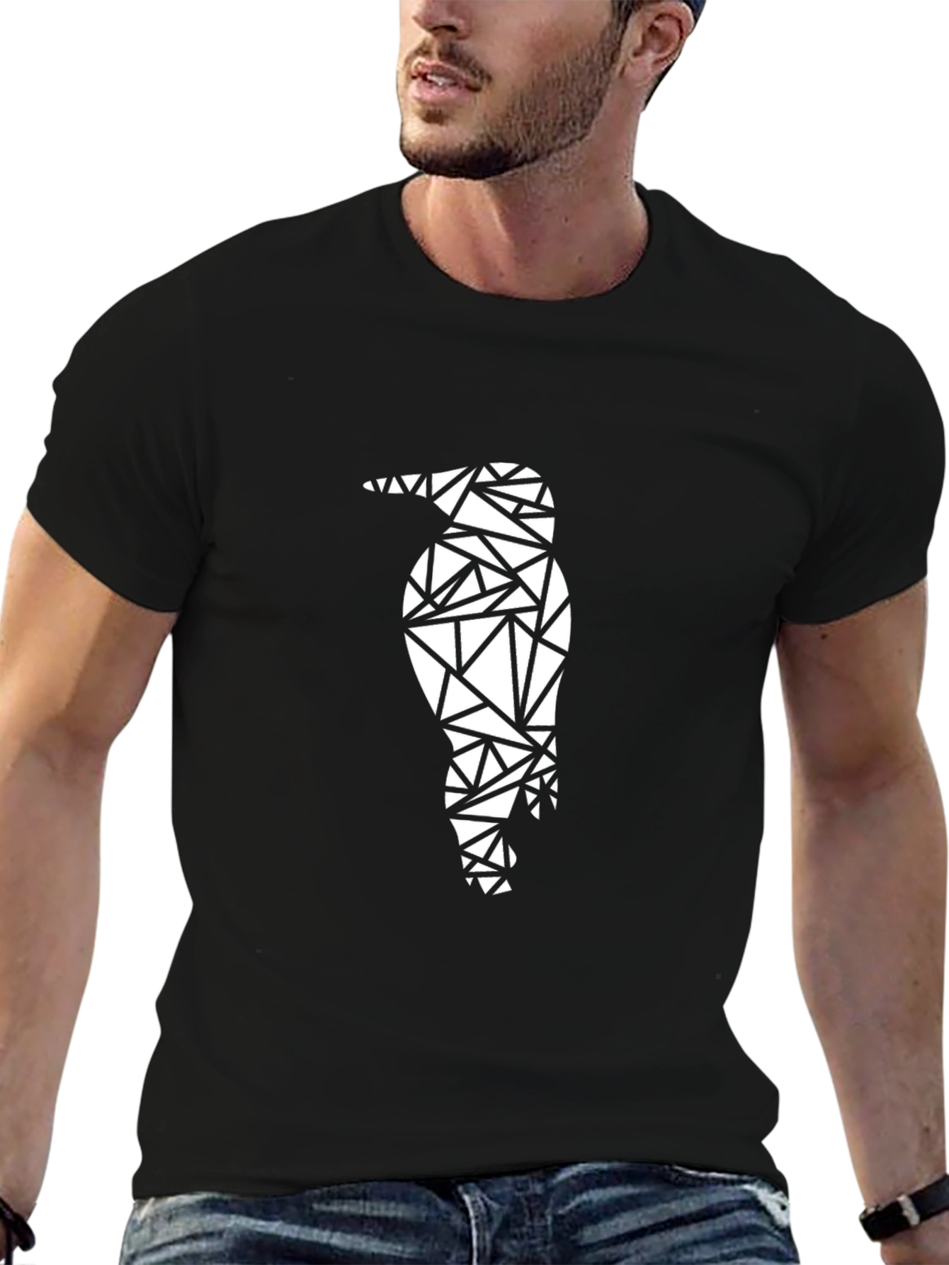 Geometric Penguin Tee - Modern Graphic Print