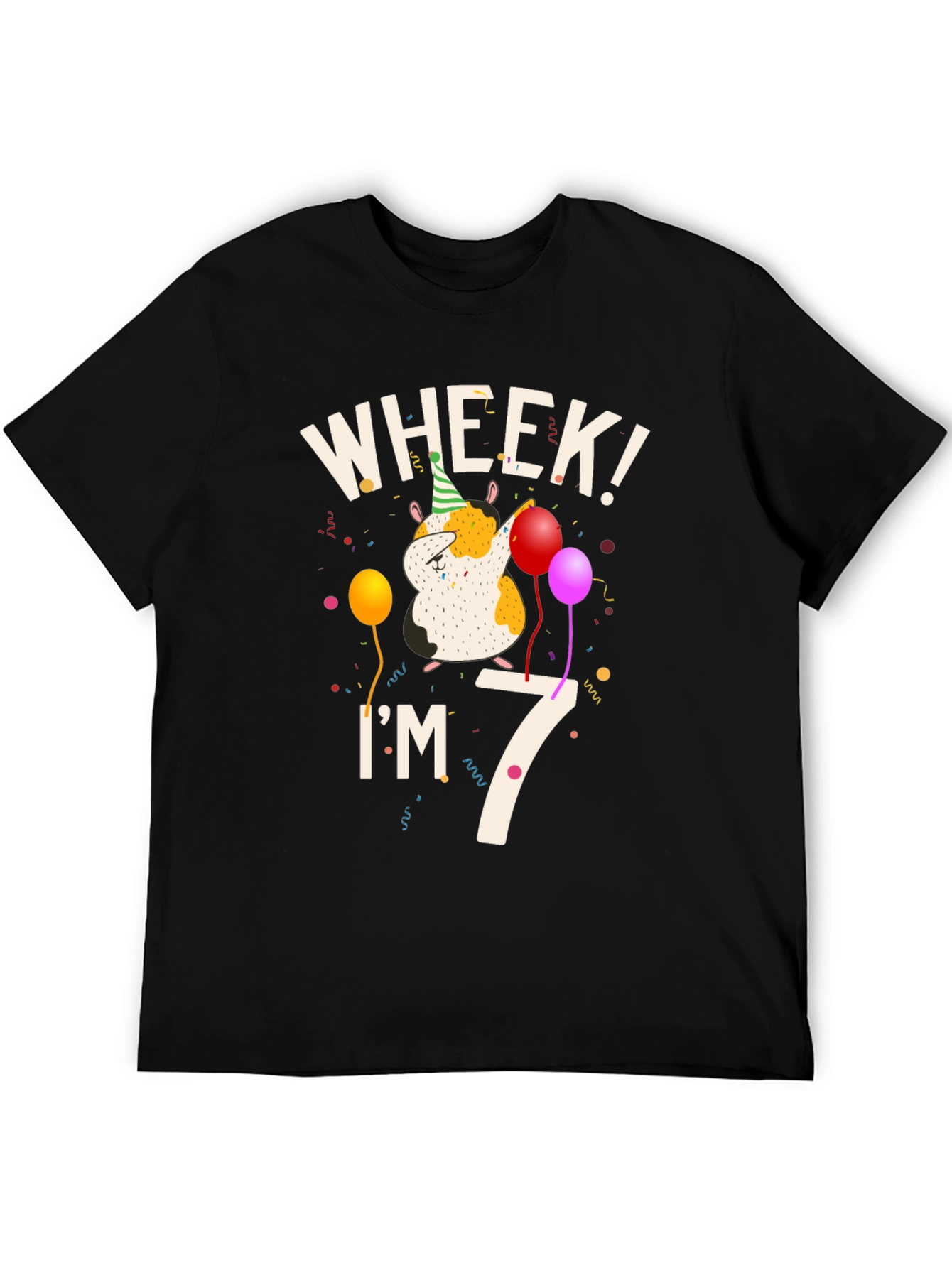 Wheek Im 7 Guinea Pig Birthday T-Shirt