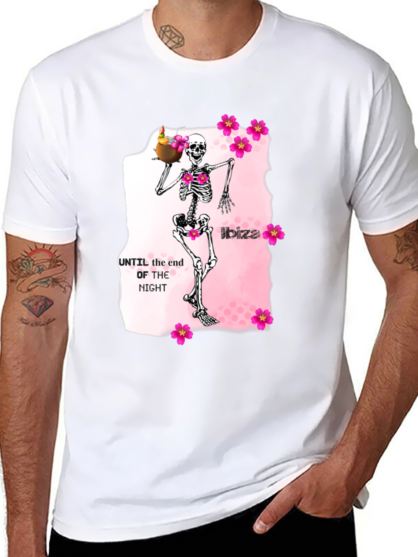 Ibiza Skeleton Graphic Tee - Unique Party T-Shirt