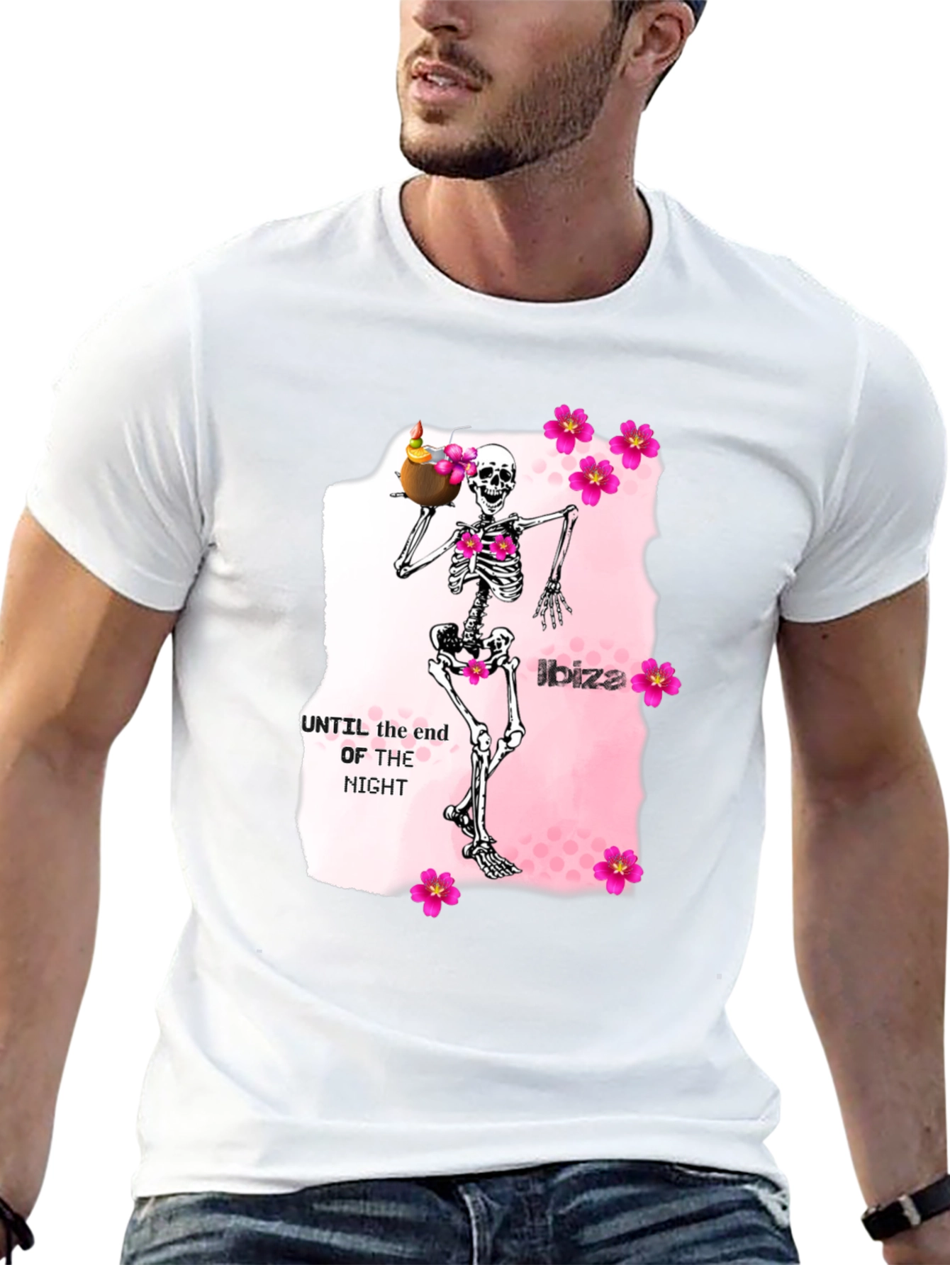 Ibiza Skeleton Graphic Tee - Unique Party T-Shirt