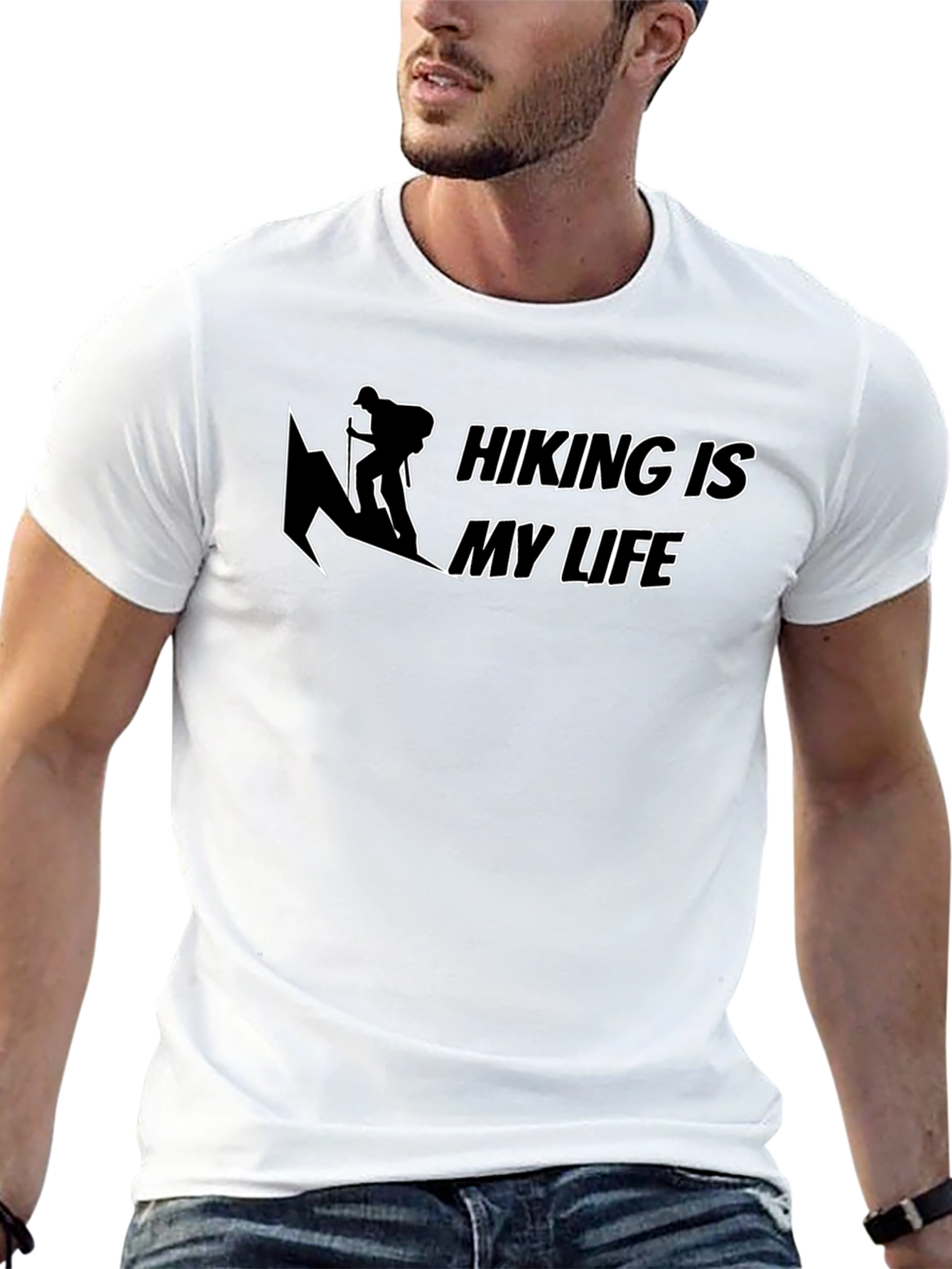 Hiking is My Life - Black Graphic T-Shirt