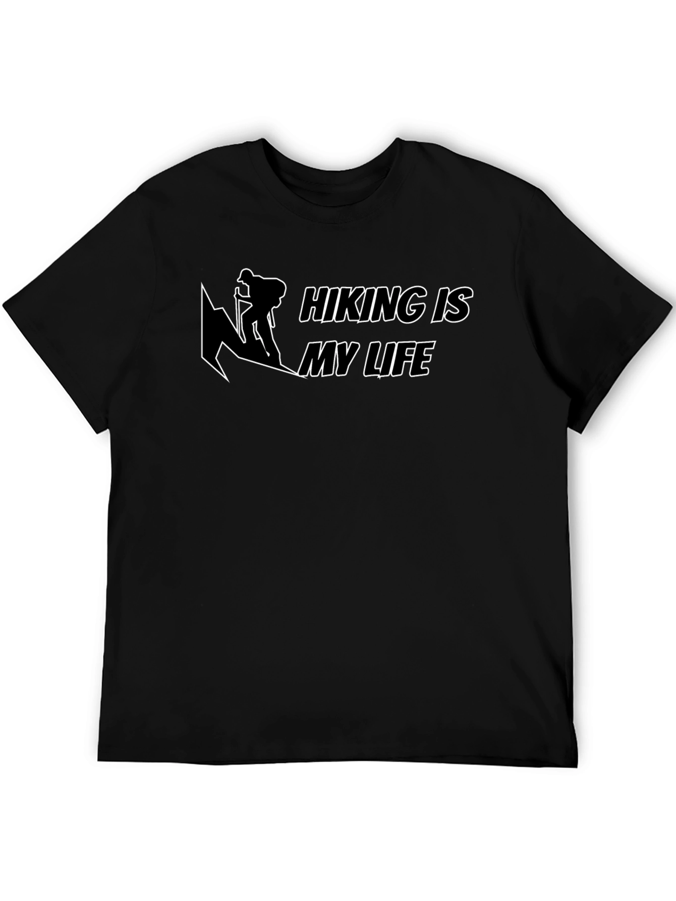 Hiking is My Life - Black Graphic T-Shirt