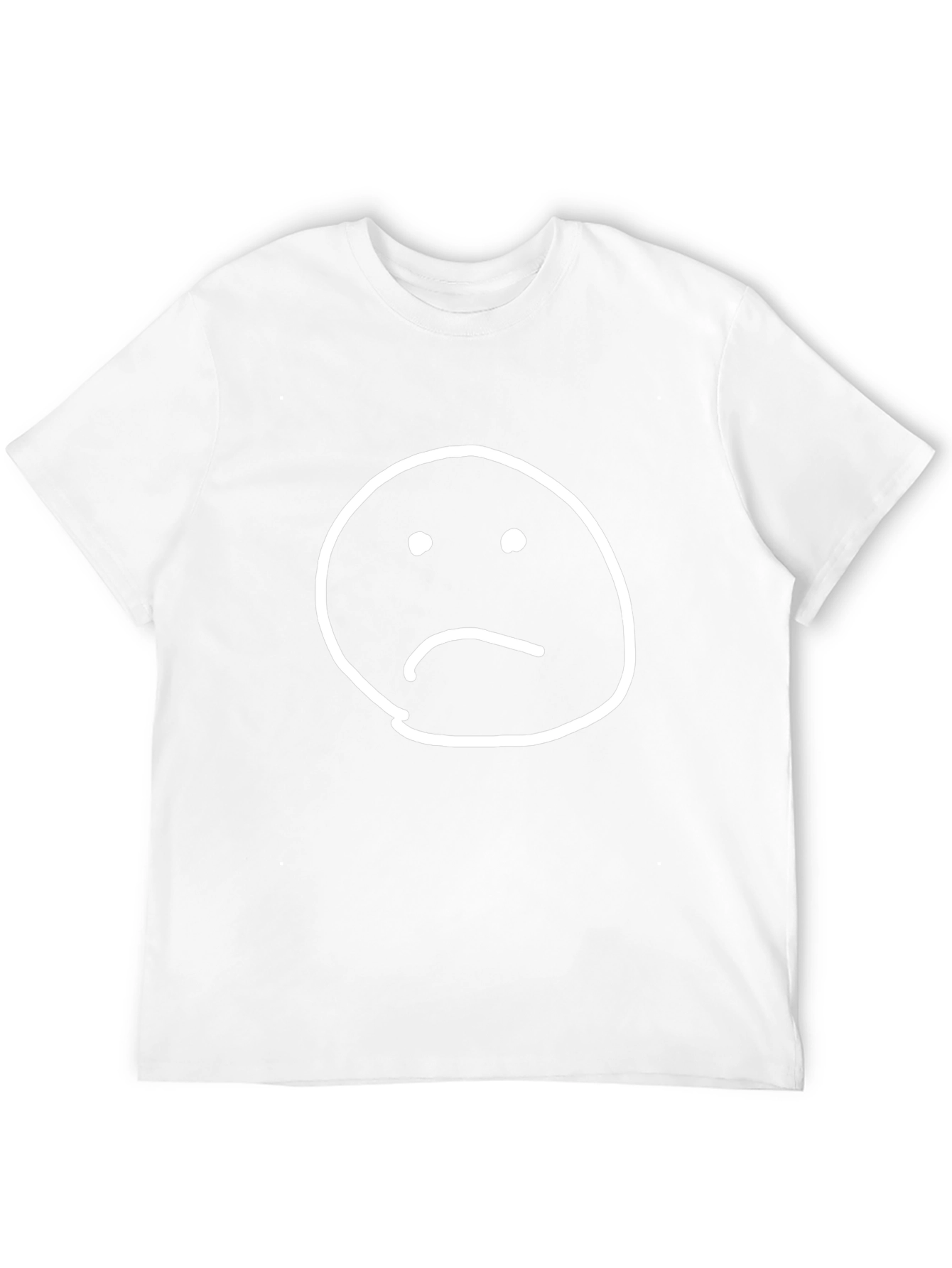 Sad Face Graphic Tee - Black Cotton T-Shirt