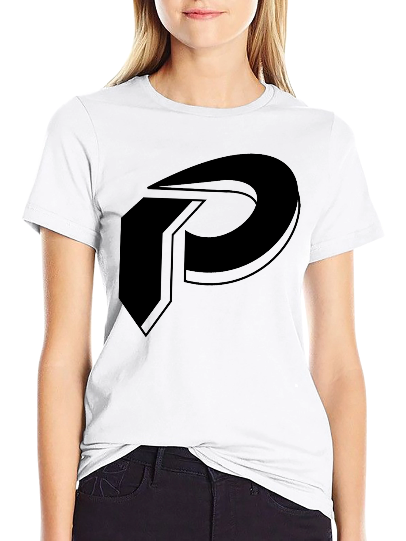 Bold P Logo Black T-Shirt - Modern and Stylish