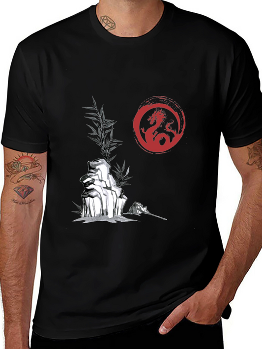 Dragon Circle Graphic Print Tee