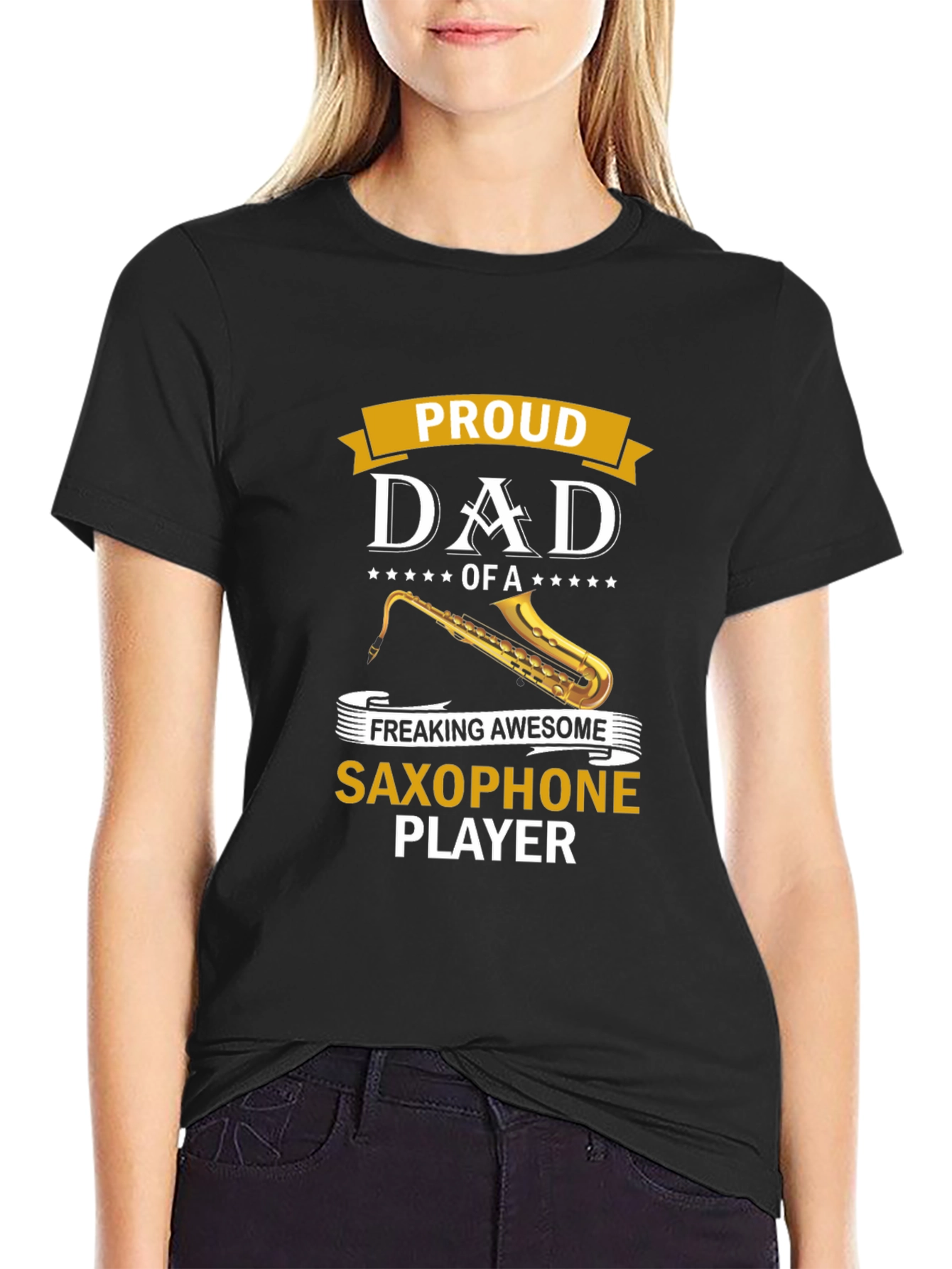 Proud Dad Saxophone Player Graphic Tee