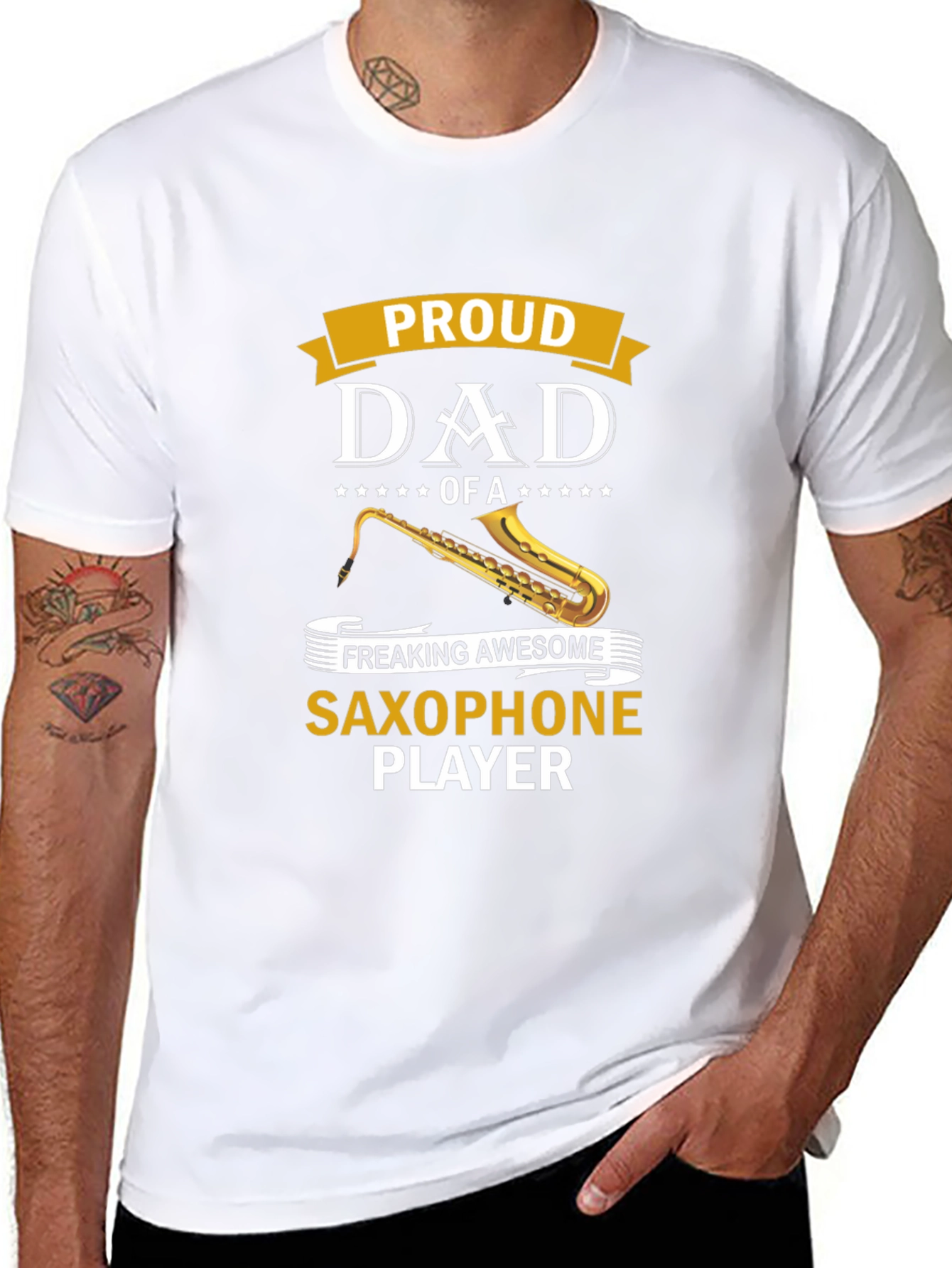 Proud Dad Saxophone Player Graphic Tee