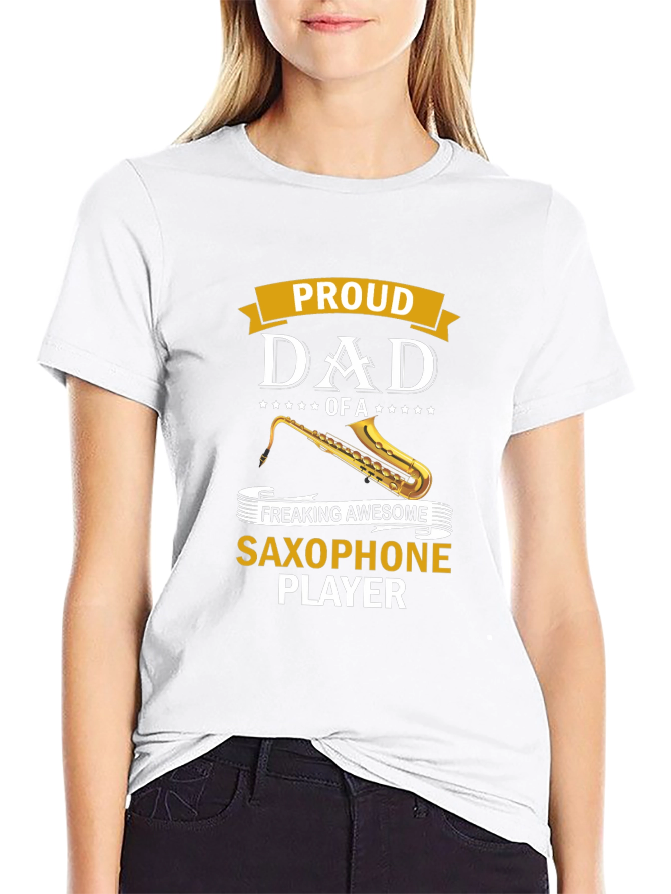 Proud Dad Saxophone Player Graphic Tee