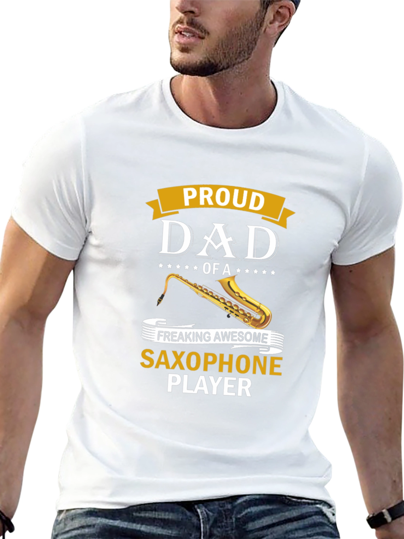 Proud Dad Saxophone Player Graphic Tee