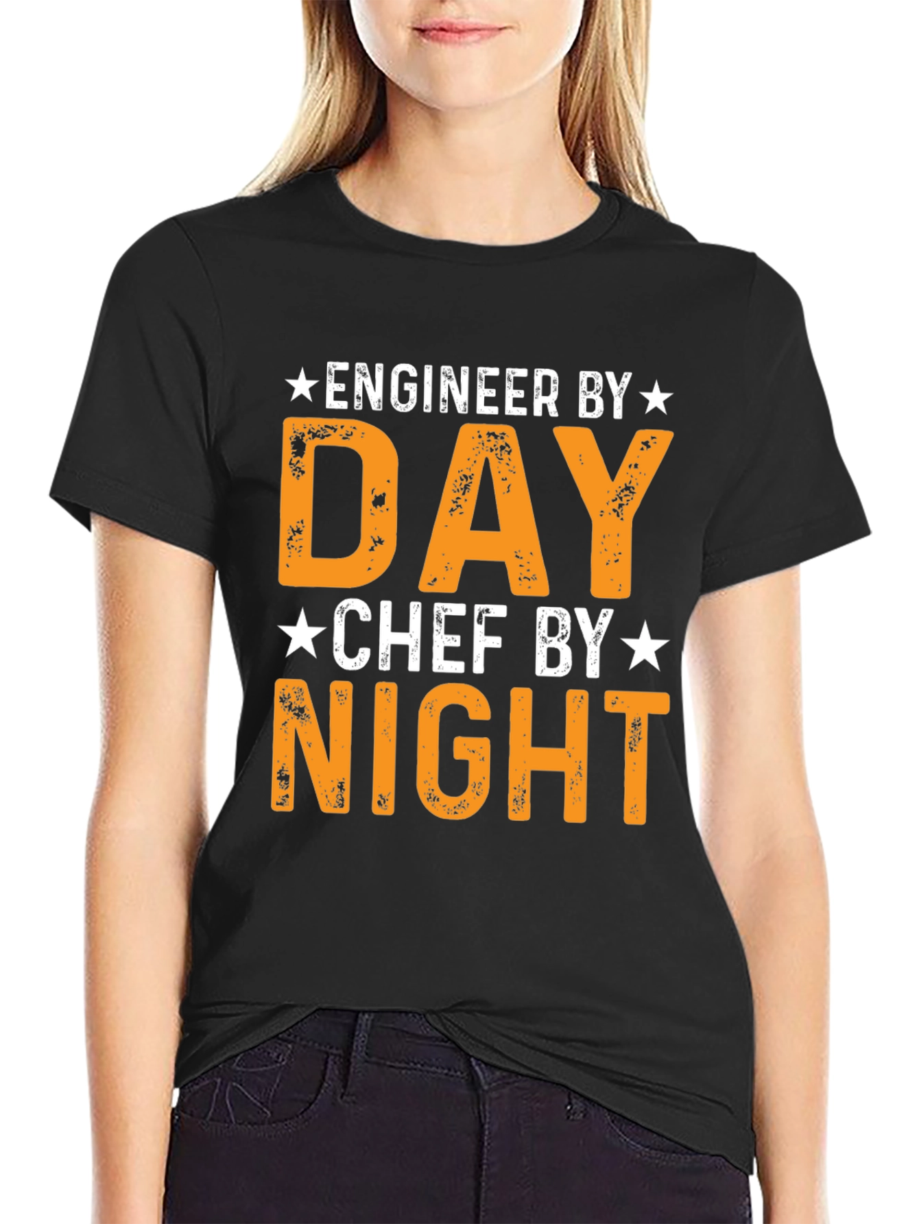 Engineer by Day Chef by Night Black T-Shirt