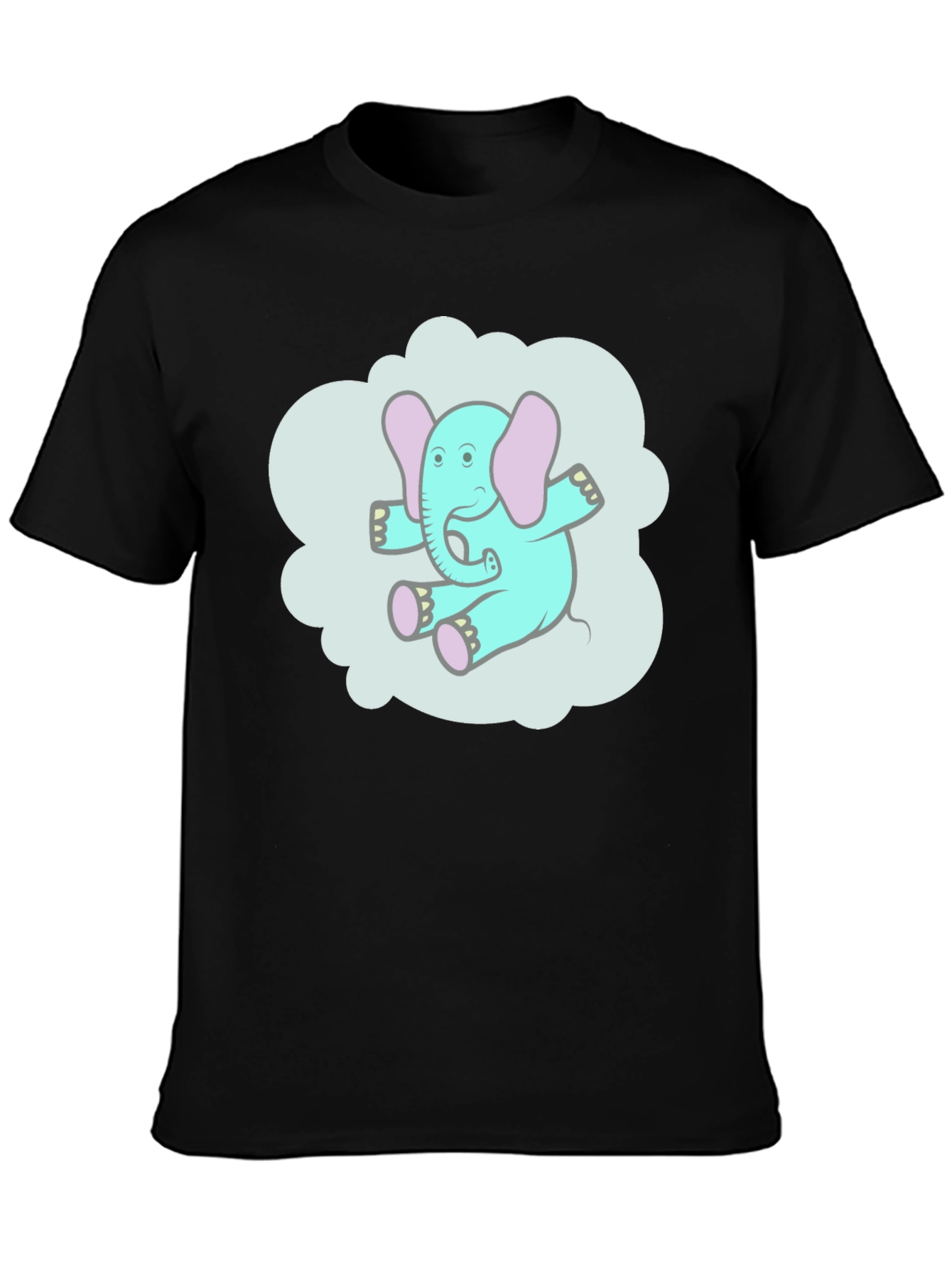 Cartoon Elephant Graphic T-Shirt