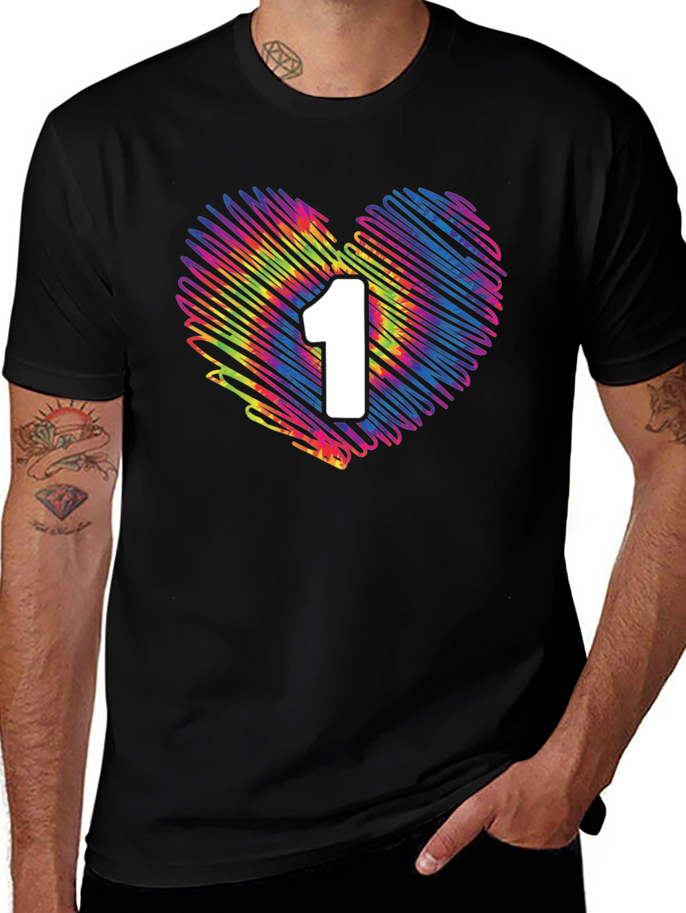 Heart Number 1 Tie-Dye T-Shirt